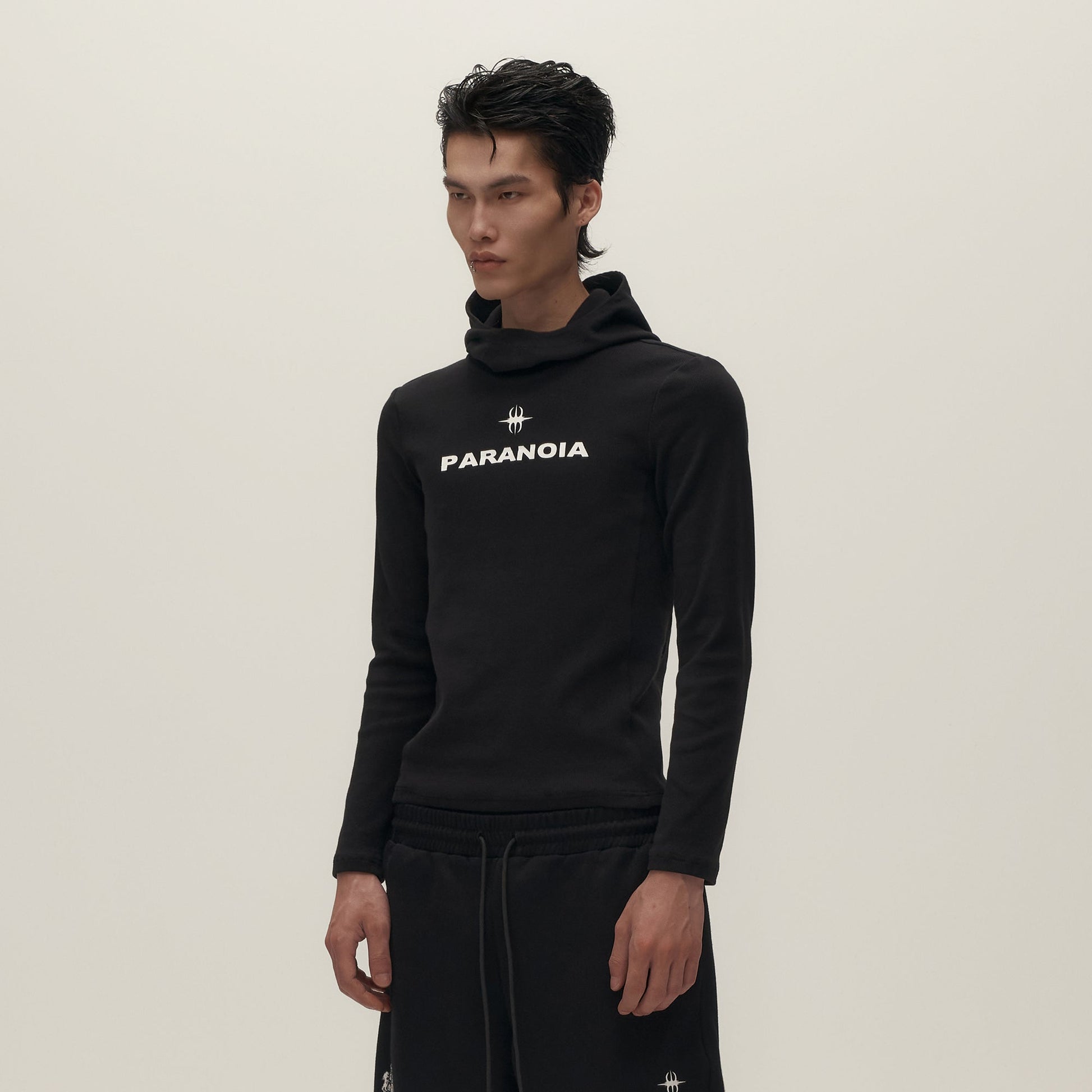 SAVAGEGROWTHWORLD Paranoia Graphic Balaclava Slim Hoodie-Hoodie-S-Free Shipping Leatheretro