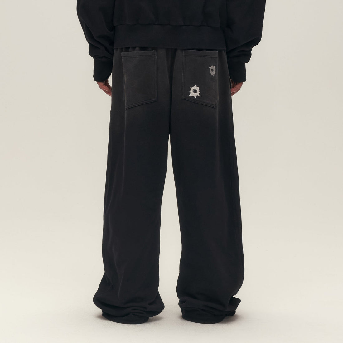 SAVAGEGROWTHWORLD Bullet Graphic Washed Wide-Leg Sweatpants-Pants-S-Free Shipping Leatheretro