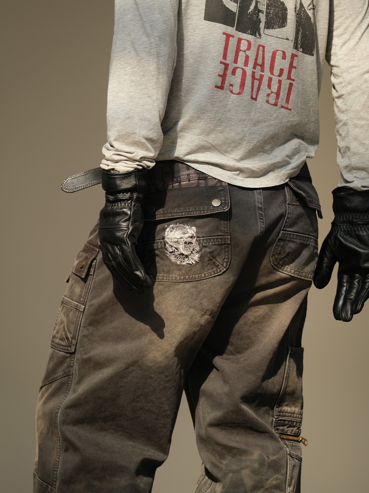 NEIGBORL Washed Multi-Pocket Straight-Leg Cargo Pants-Pants-S (Preorder)-Black-Free Shipping Leatheretro