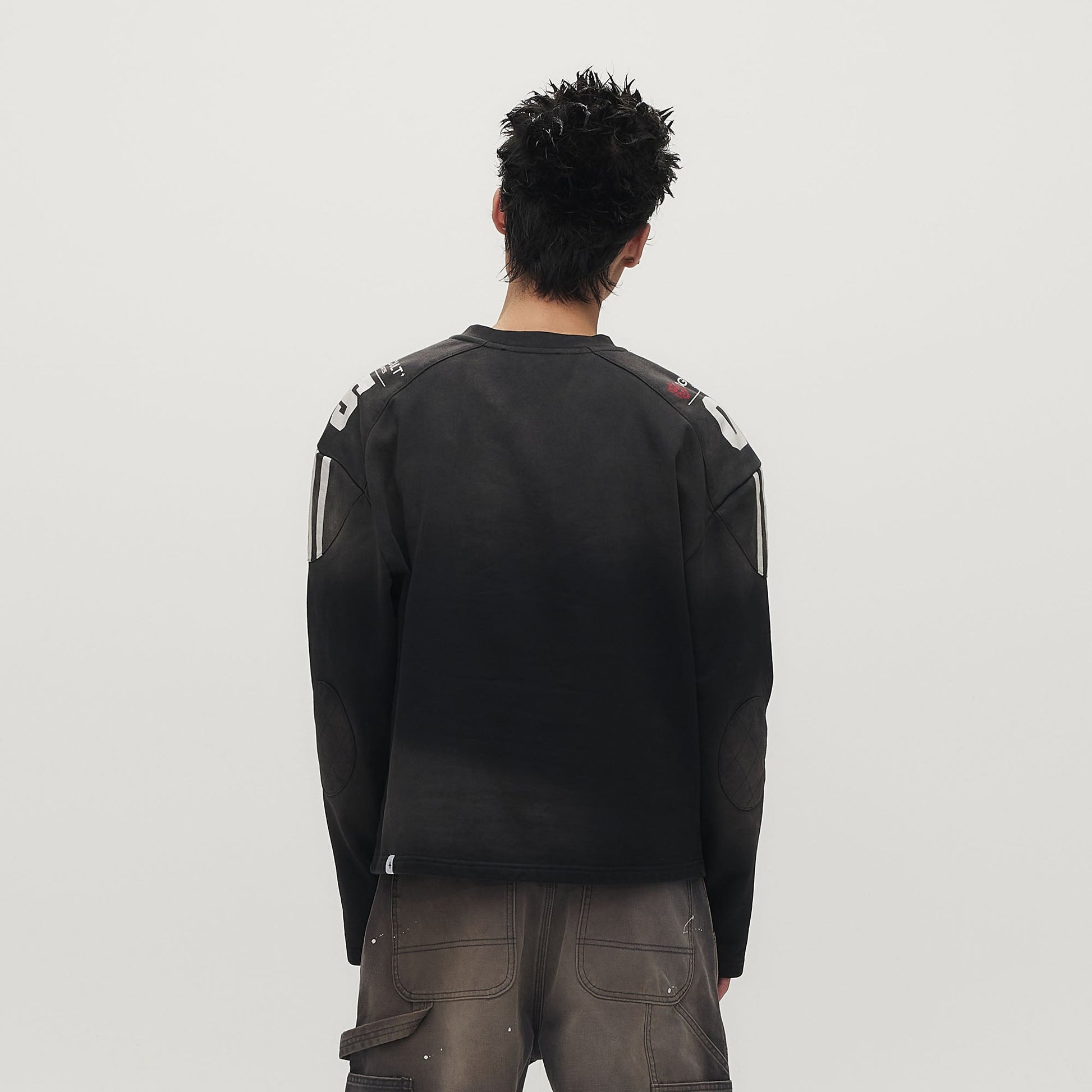 SAVAGEGROWTHWORLD Athletic Distressed Patch Sweatshirt-Sweatshirt-S (Preorder)-Free Shipping Leatheretro