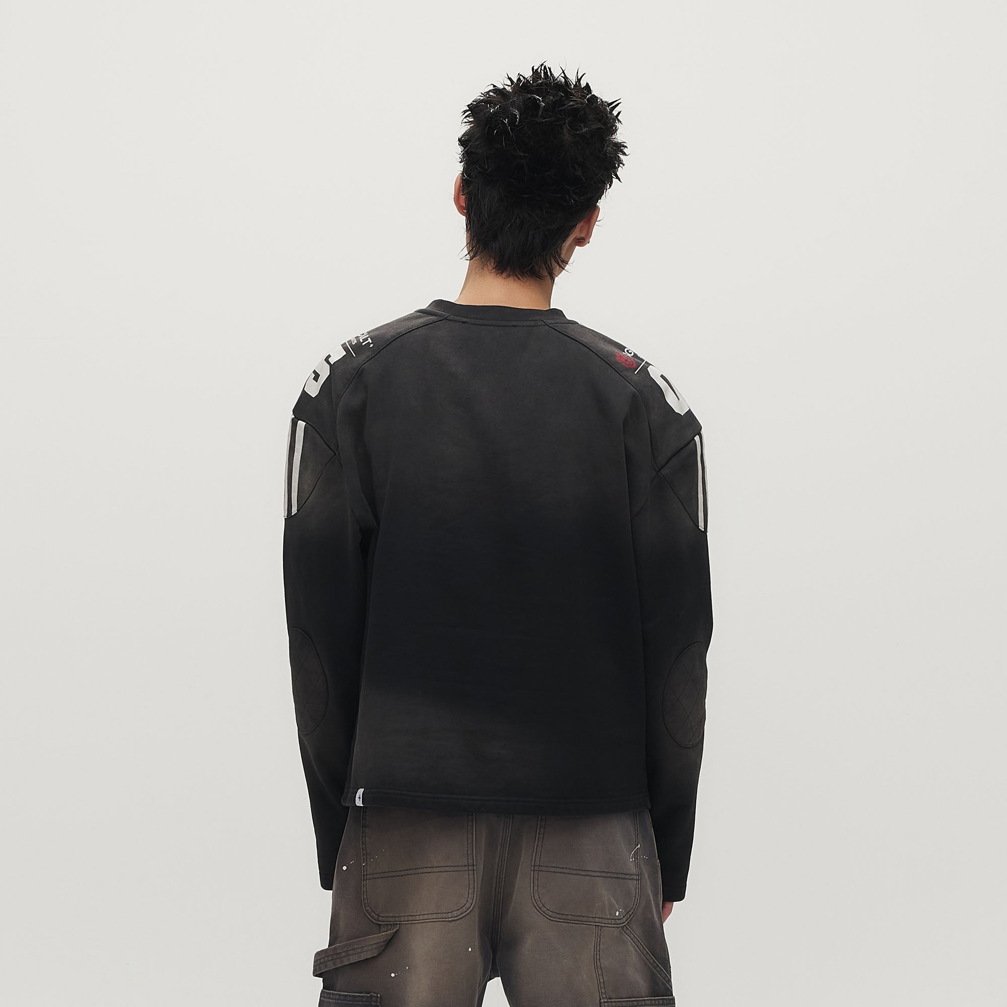 SAVAGEGROWTHWORLD Athletic Distressed Patch Sweatshirt-Sweatshirt-S (Preorder)-Free Shipping Leatheretro