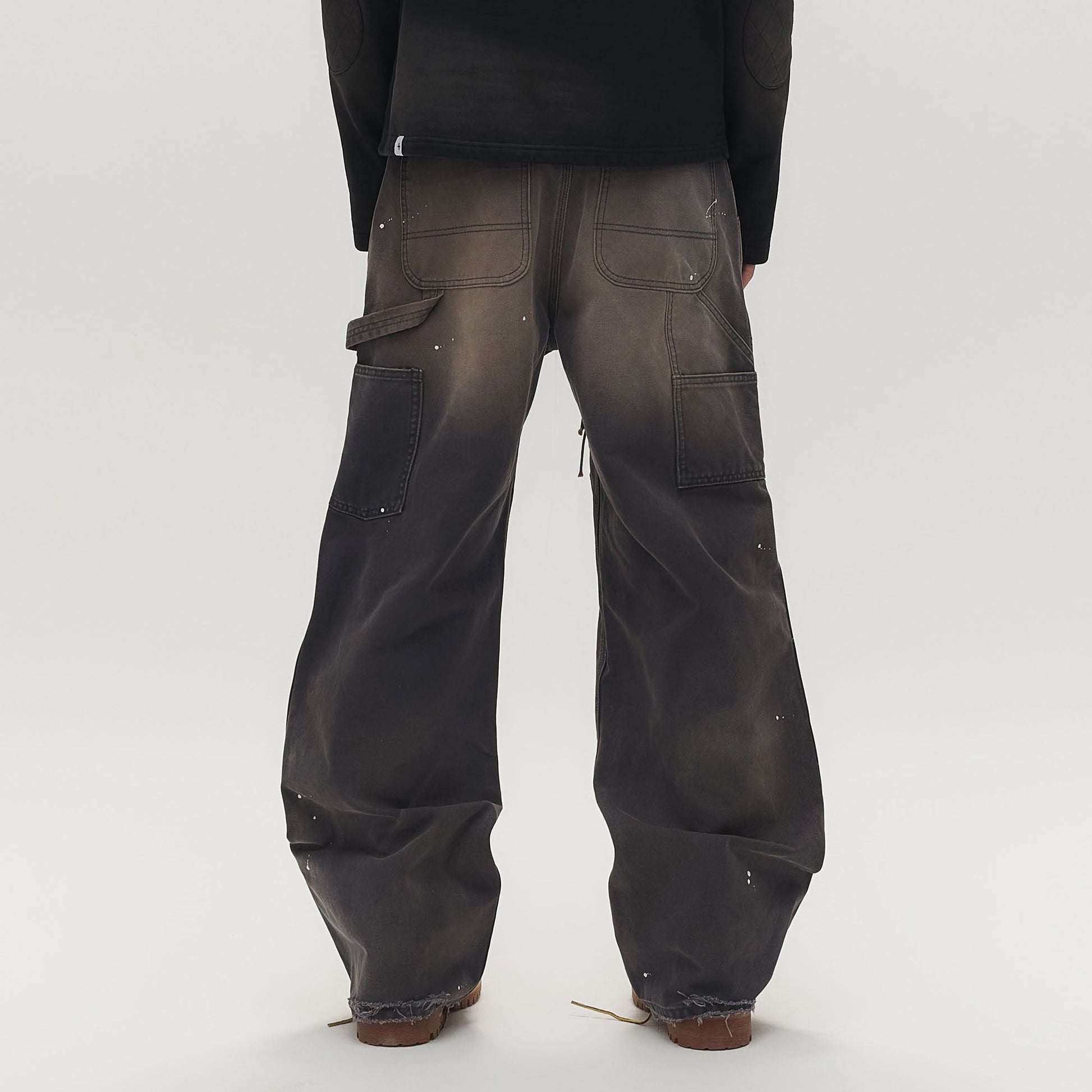 SAVAGEGROWTHWORLD Distressed Double-Knee Splatter Jeans-Jeans-S (Preorder)-Free Shipping Leatheretro