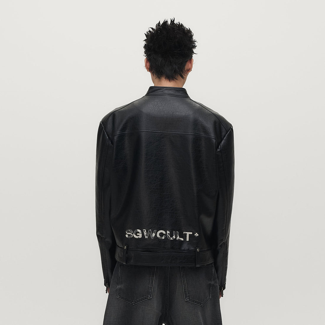 SAVAGEGROWTHWORLD Horse Patch Faux Leather Moto Jacket-Jacket-M (Preorder)-Free Shipping Leatheretro