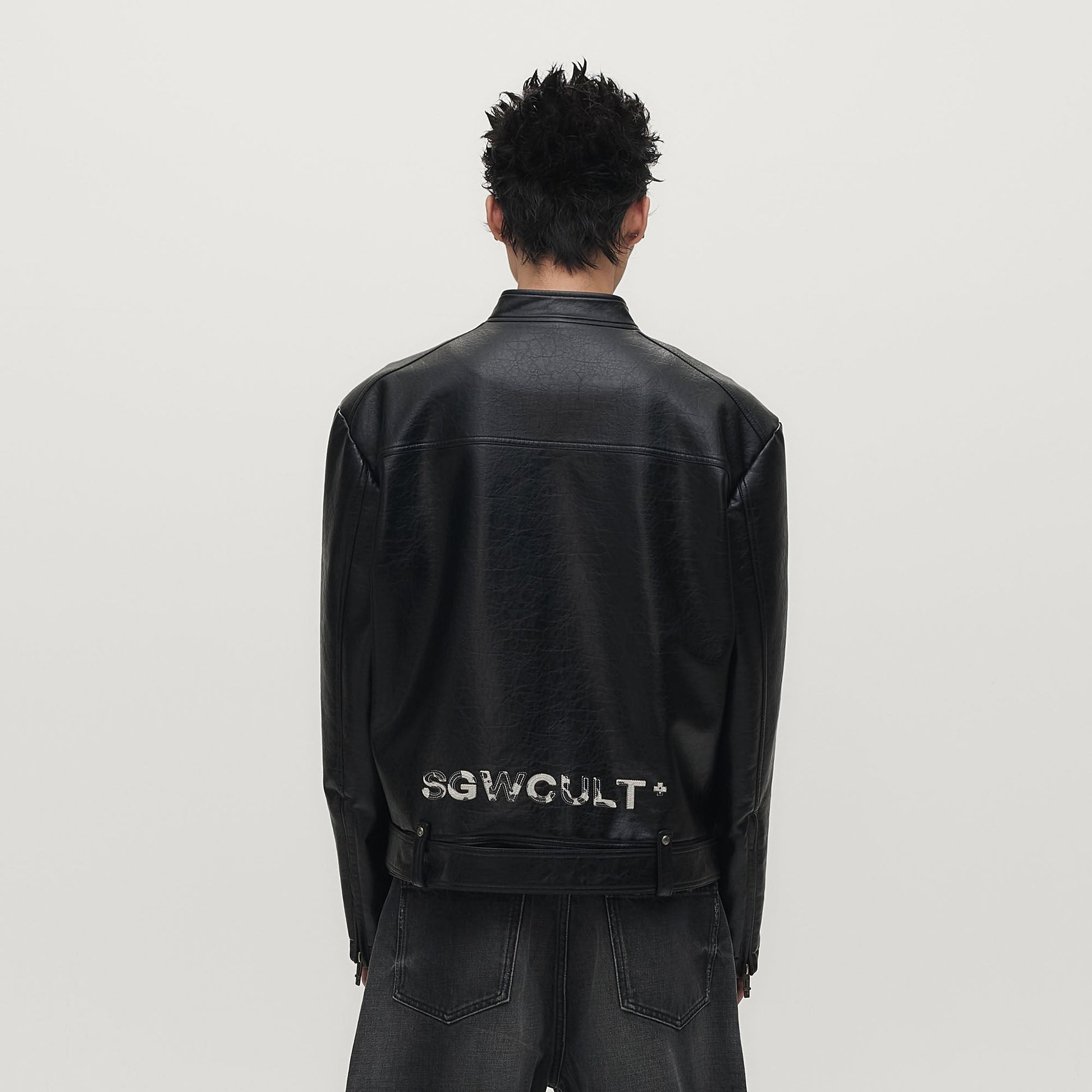 SAVAGEGROWTHWORLD Horse Patch Faux Leather Moto Jacket-Jacket-M (Preorder)-Free Shipping Leatheretro