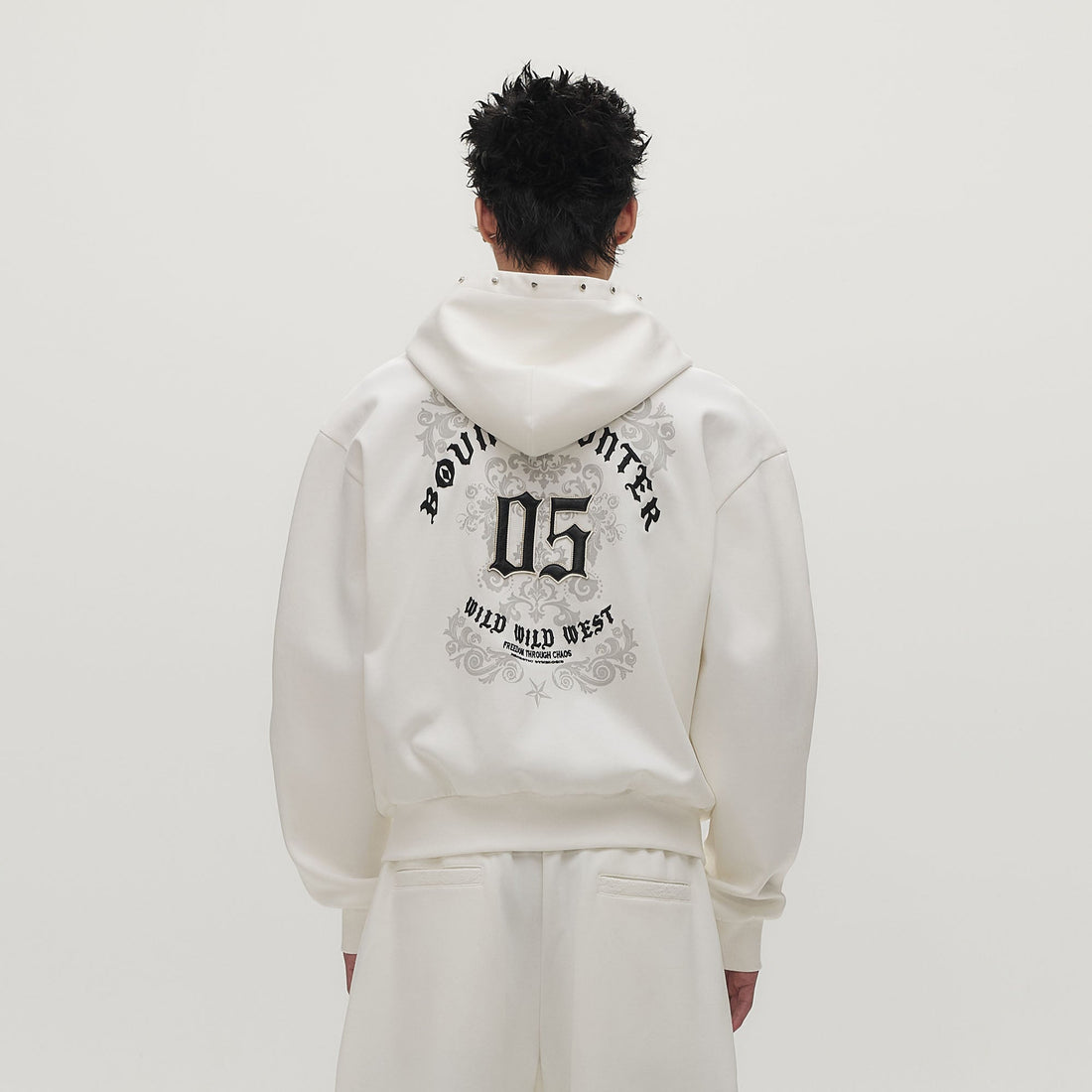 SAVAGEGROWTHWORLD Gothic Lettering Embroidered Zip-Up Hoodie-Jacket-S (Preorder)-Free Shipping Leatheretro