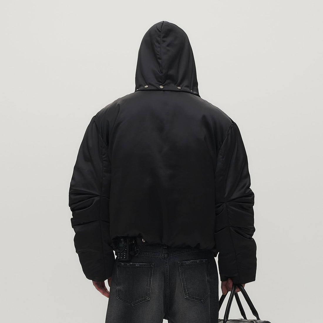 SAVAGEGROWTHWORLD Detachable Hood Satin Oversized Bomber Jacket-Jacket-M (Preorder)-Free Shipping Leatheretro