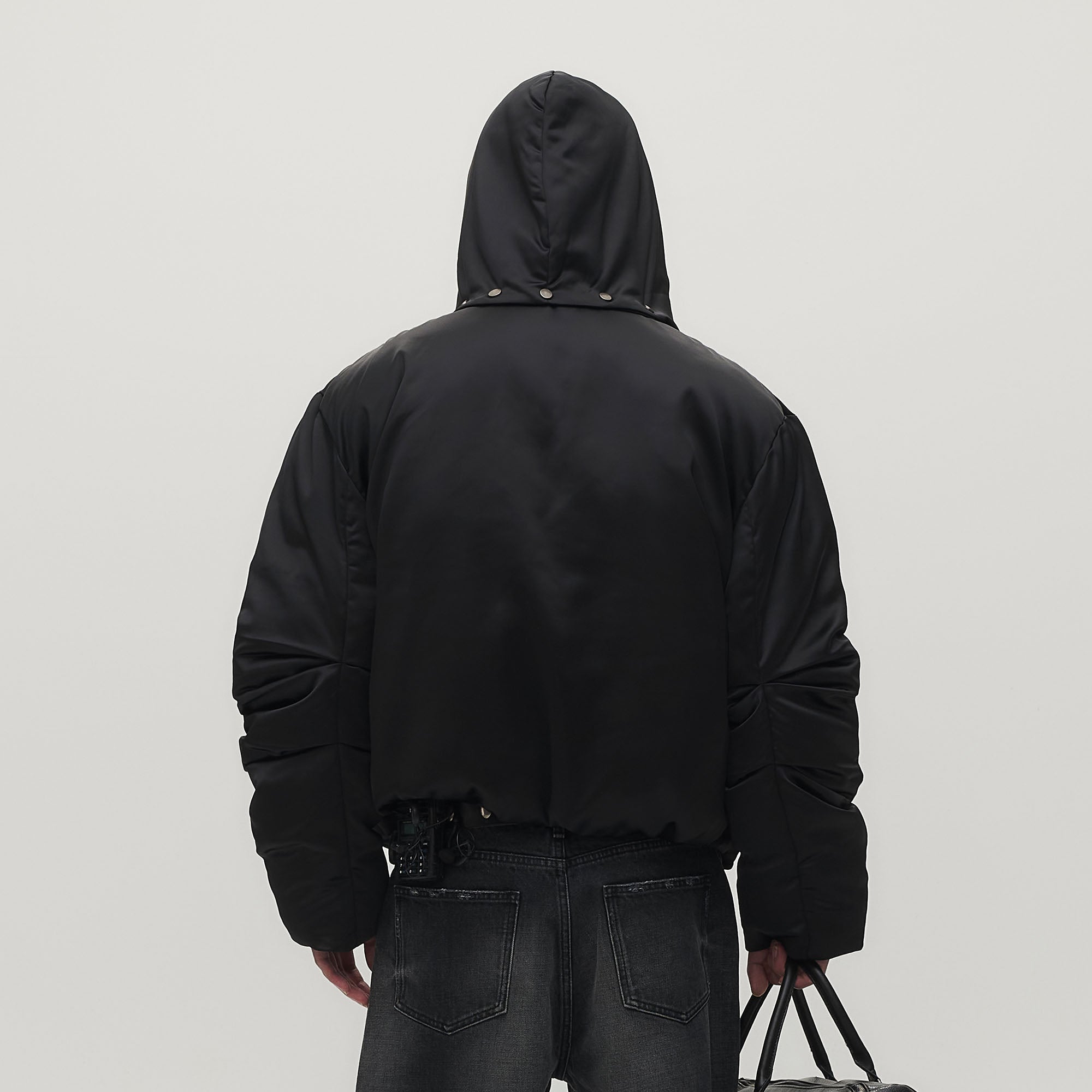 SAVAGEGROWTHWORLD Detachable Hood Satin Oversized Bomber Jacket-Jacket-M (Preorder)-Free Shipping Leatheretro