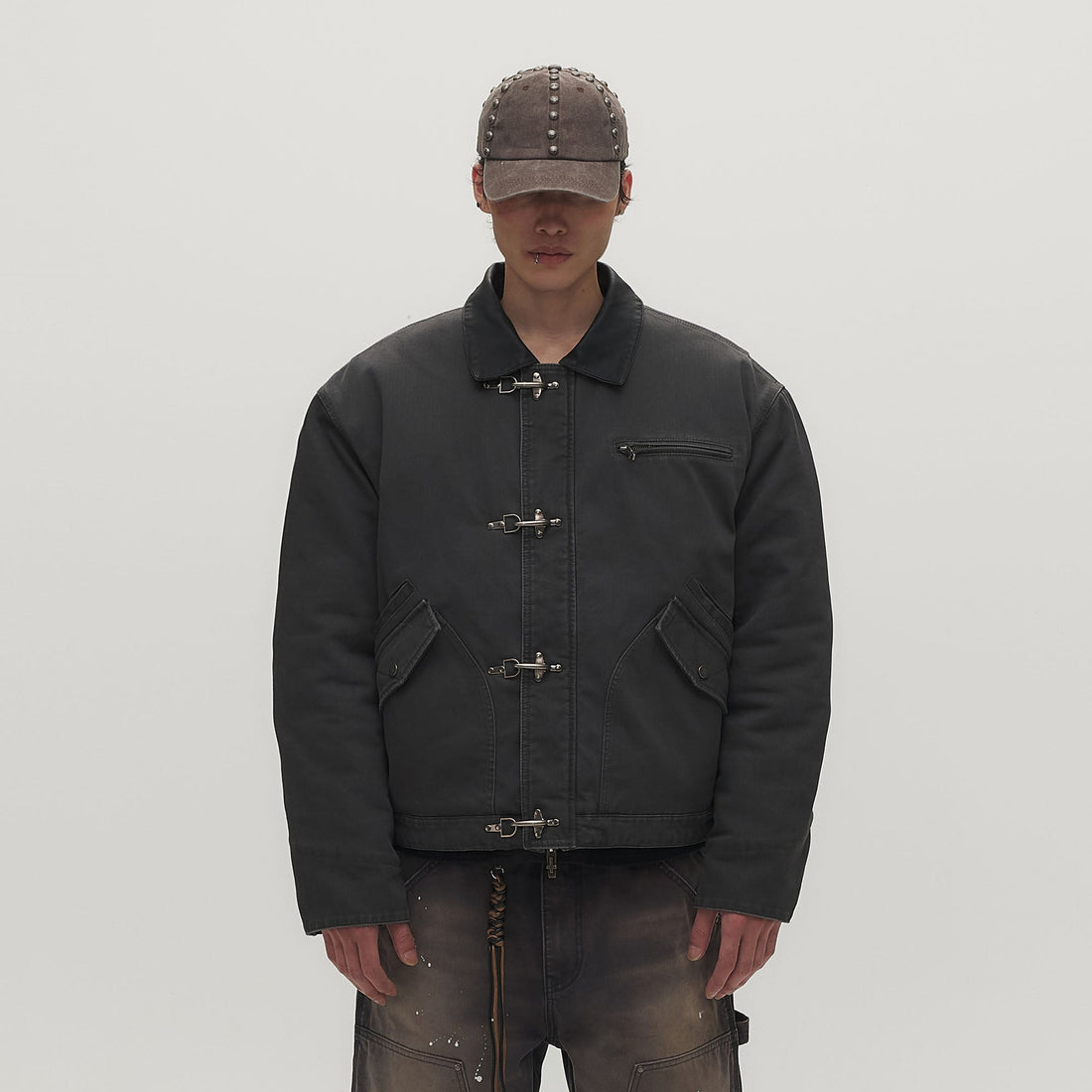 SAVAGEGROWTHWORLD Leather Collar Utility Puffer Jacket-Jacket-M (Preorder)-Free Shipping Leatheretro