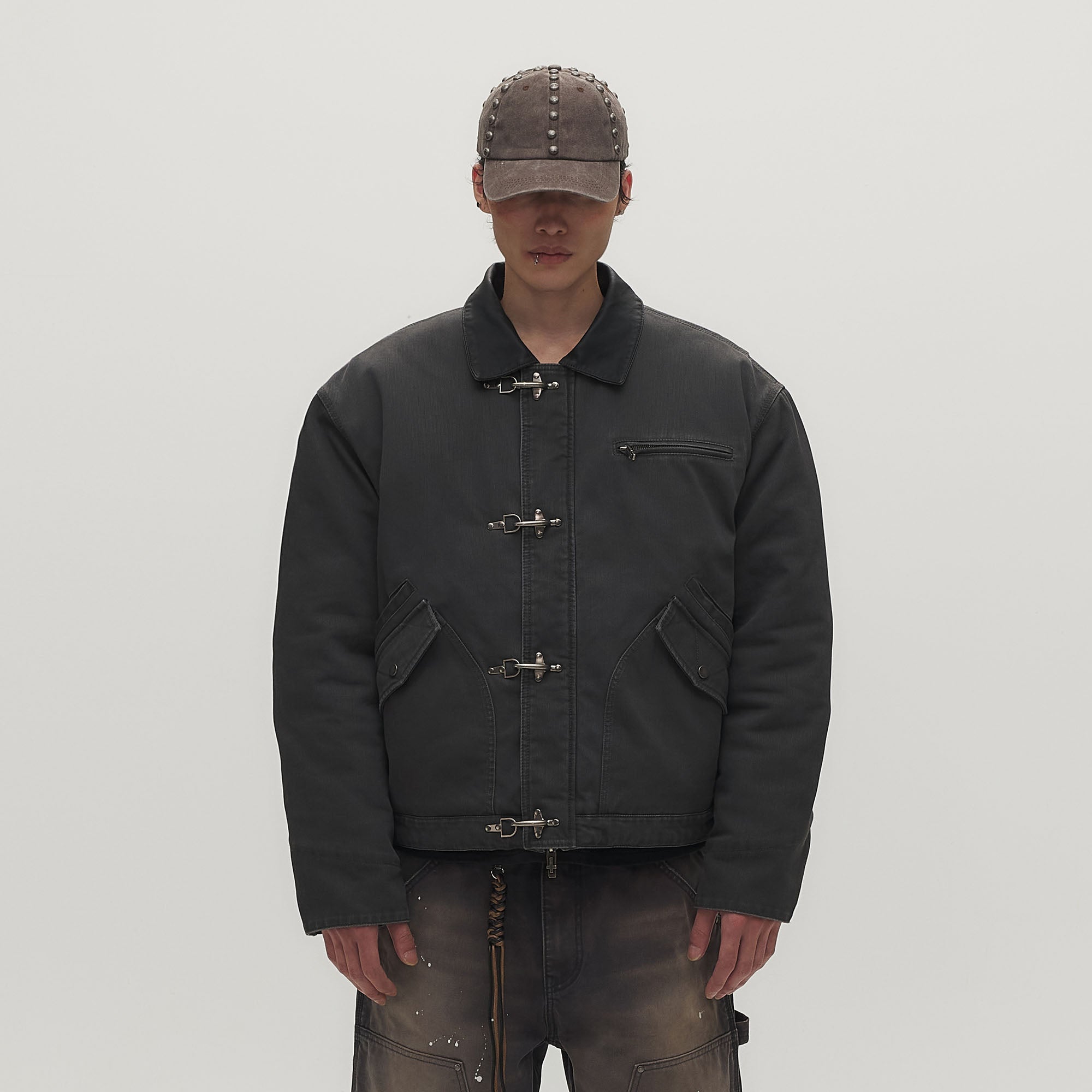 SAVAGEGROWTHWORLD Leather Collar Utility Puffer Jacket-Jacket-M (Preorder)-Free Shipping Leatheretro