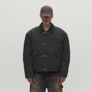 SAVAGEGROWTHWORLD Leather Collar Utility Puffer Jacket-Jacket-M (Preorder)-Free Shipping Leatheretro