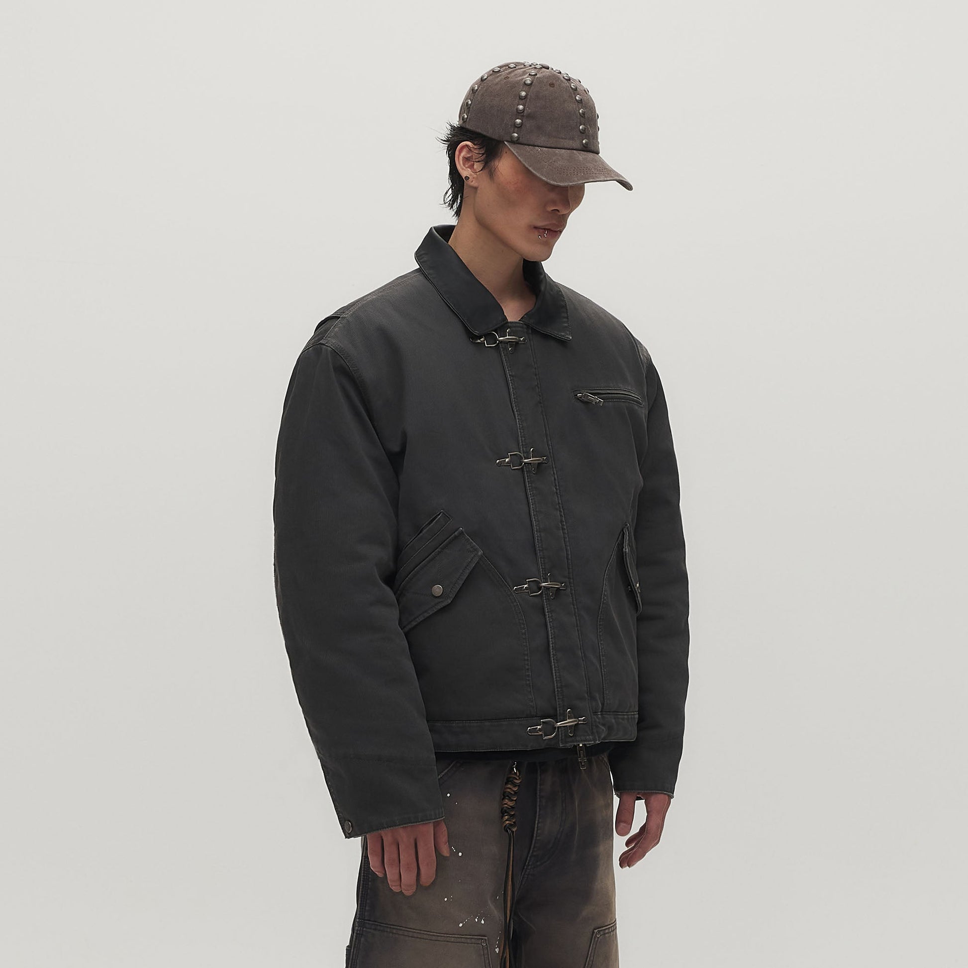 SAVAGEGROWTHWORLD Leather Collar Utility Puffer Jacket-Jacket-M (Preorder)-Free Shipping Leatheretro