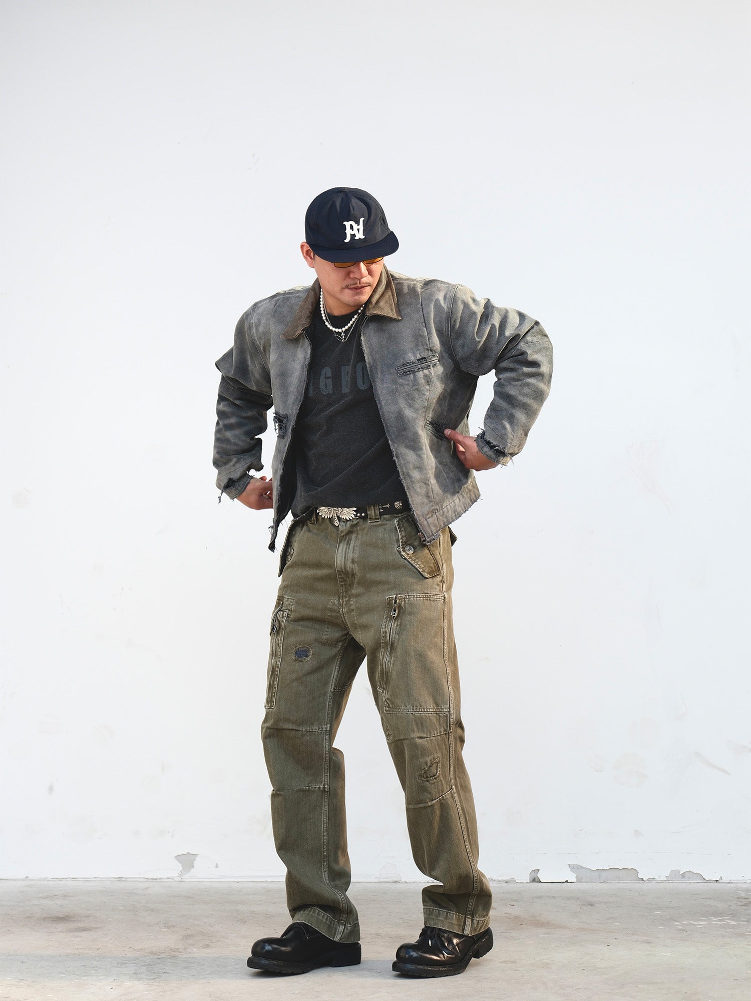 NEIGBORL Retro Washed Cargo Pants-Pants-S-Green-Free Shipping Leatheretro