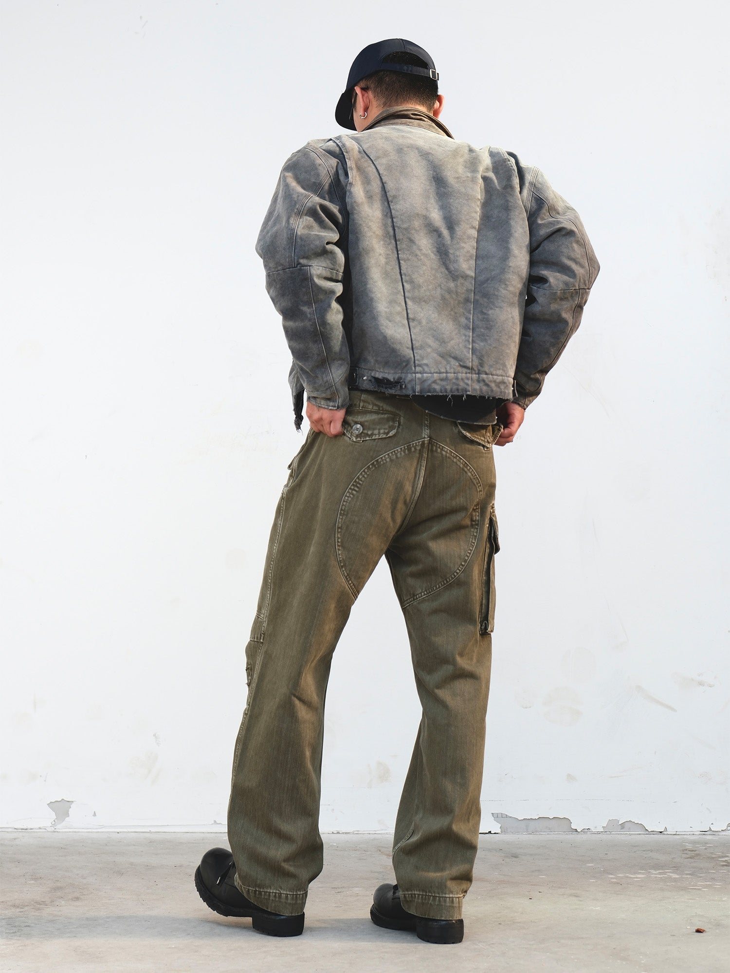 NEIGBORL Retro Washed Cargo Pants-Pants-S-Green-Free Shipping Leatheretro