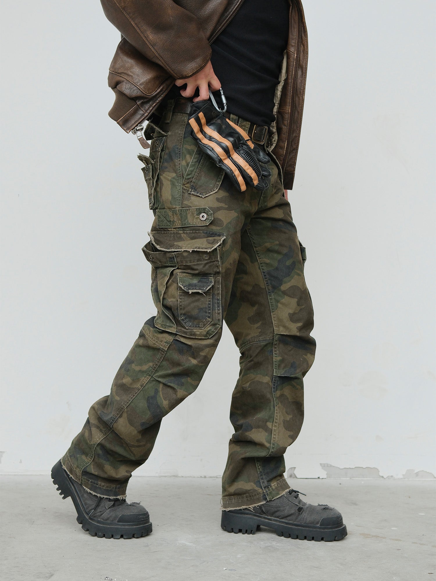 NEIGBORL Retro Multi-Pocket Camo Cargo Pants-Pants-S-Free Shipping Leatheretro
