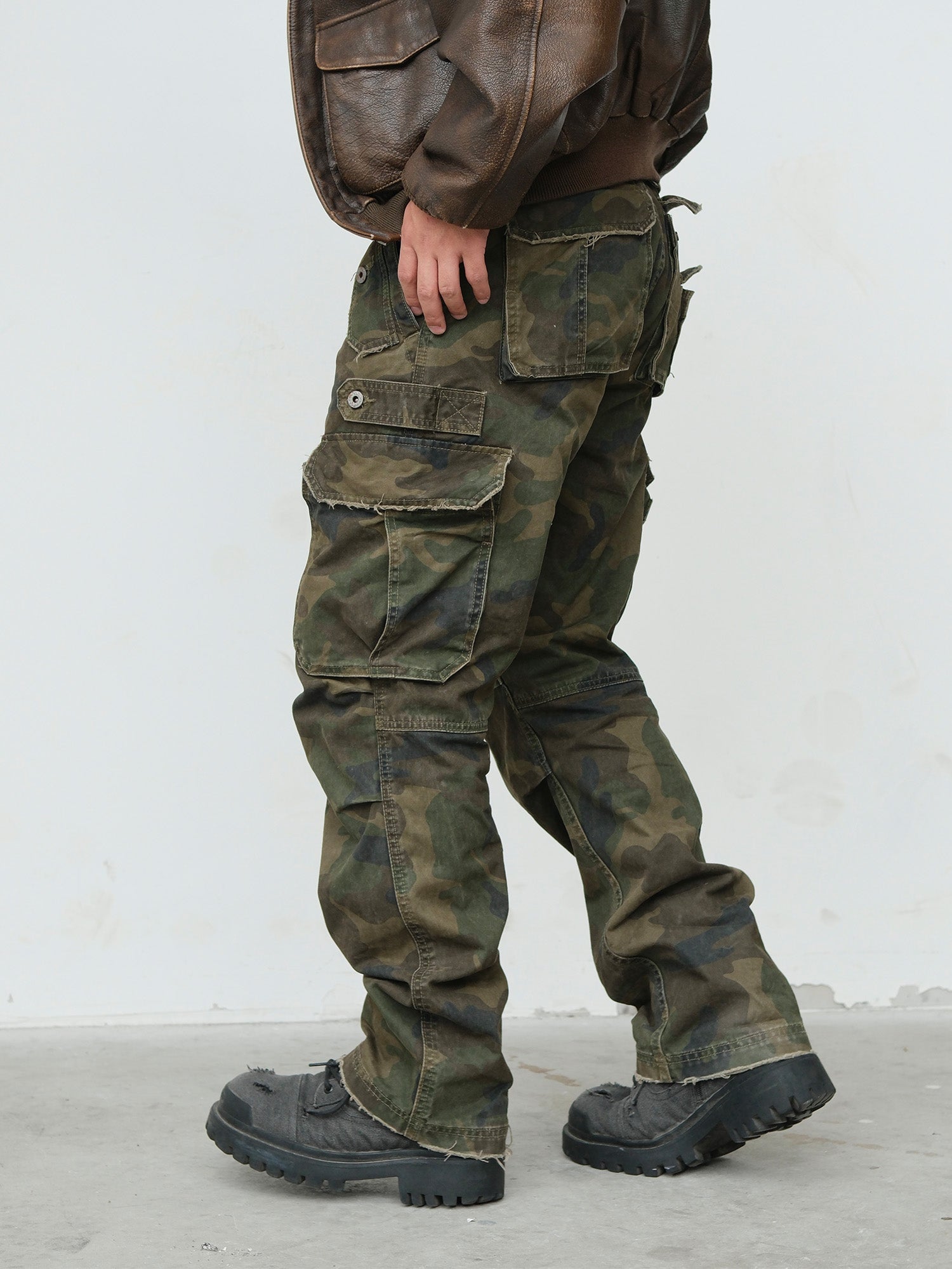 NEIGBORL Retro Multi-Pocket Camo Cargo Pants-Pants-S-Free Shipping Leatheretro