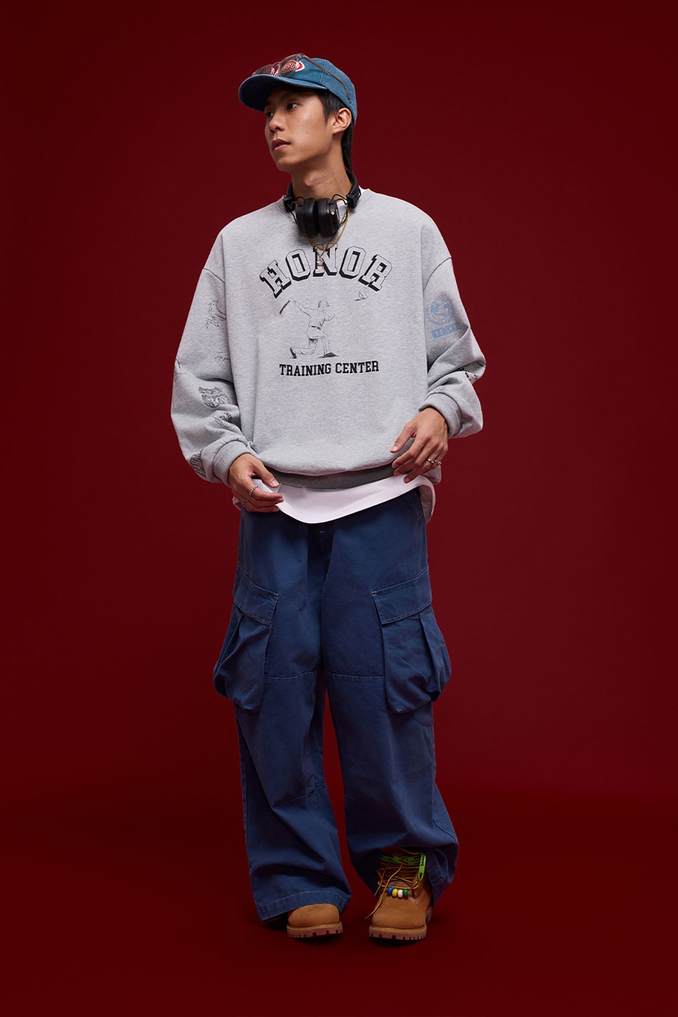 BANANA CLUB Essential Oversized Utility Cargo-Pants-S-Blue-Free Shipping Leatheretro