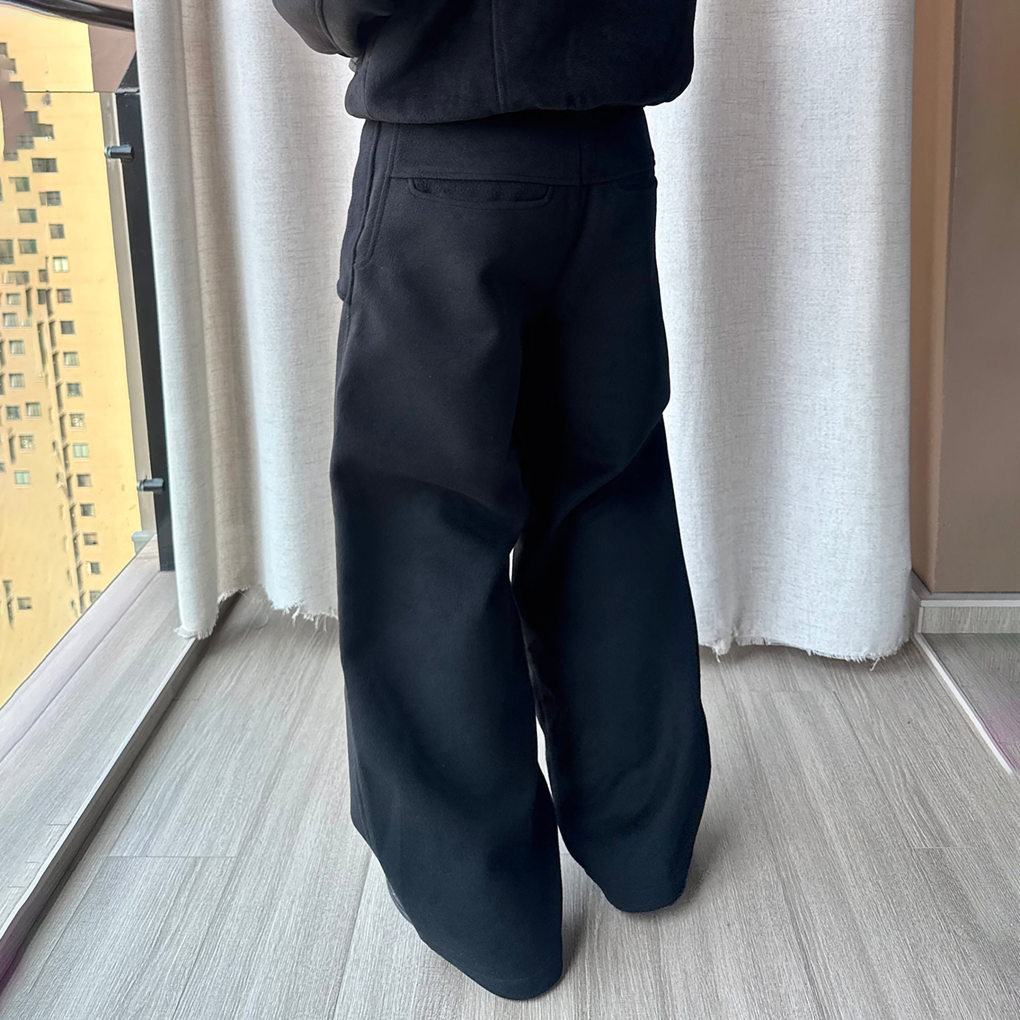 ESAIAS Harness-Lock Wool-Blend Wide-Leg Trousers-Pants-S-Free Shipping Leatheretro
