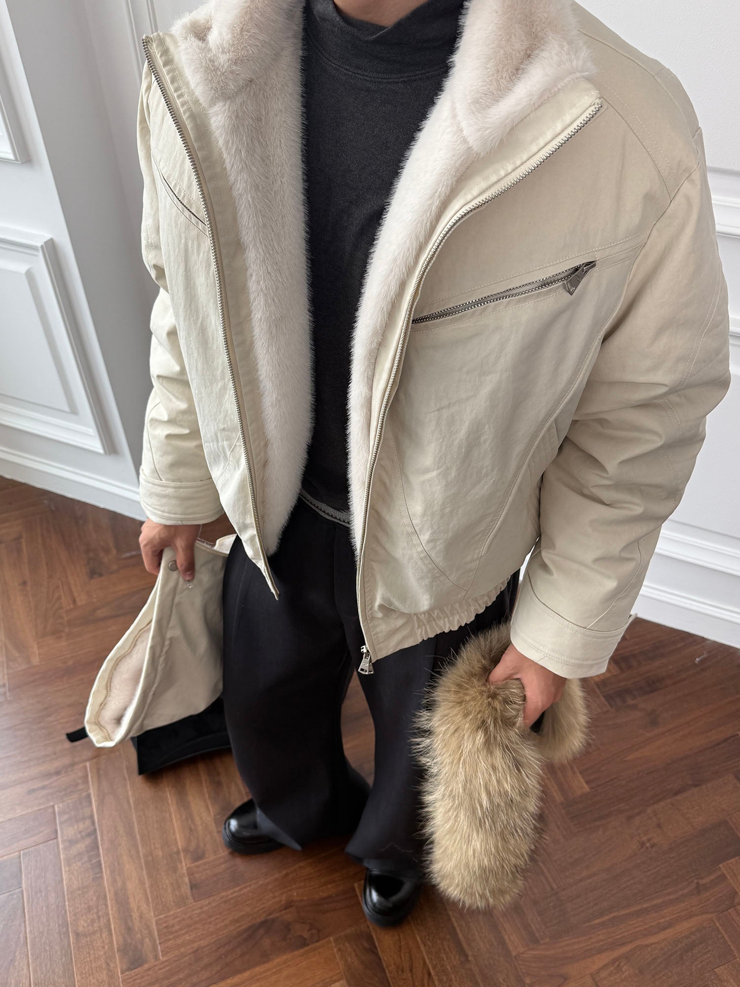 CATSSTAC Detachable Hood Down Jacket-Jacket-S (Preorder)-Black-Free Shipping Leatheretro