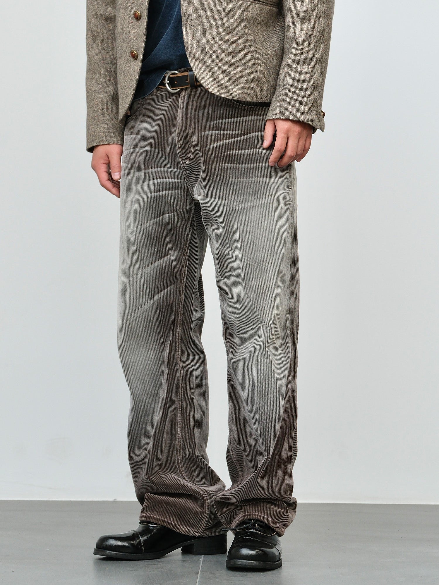 NEIGBORL Washed Corduroy Pants-Pants-S-Light Gray-Free Shipping Leatheretro
