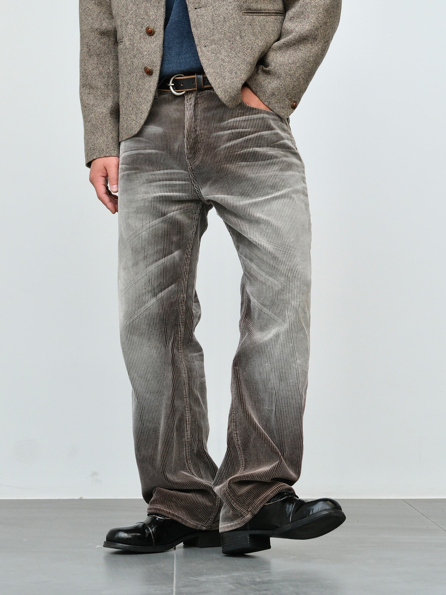 NEIGBORL Washed Corduroy Pants-Pants-S-Light Gray-Free Shipping Leatheretro