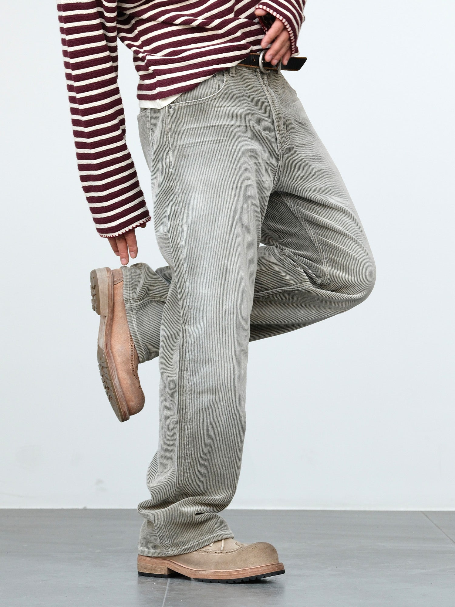 NEIGBORL Washed Corduroy Pants-Pants-S-Light Gray-Free Shipping Leatheretro