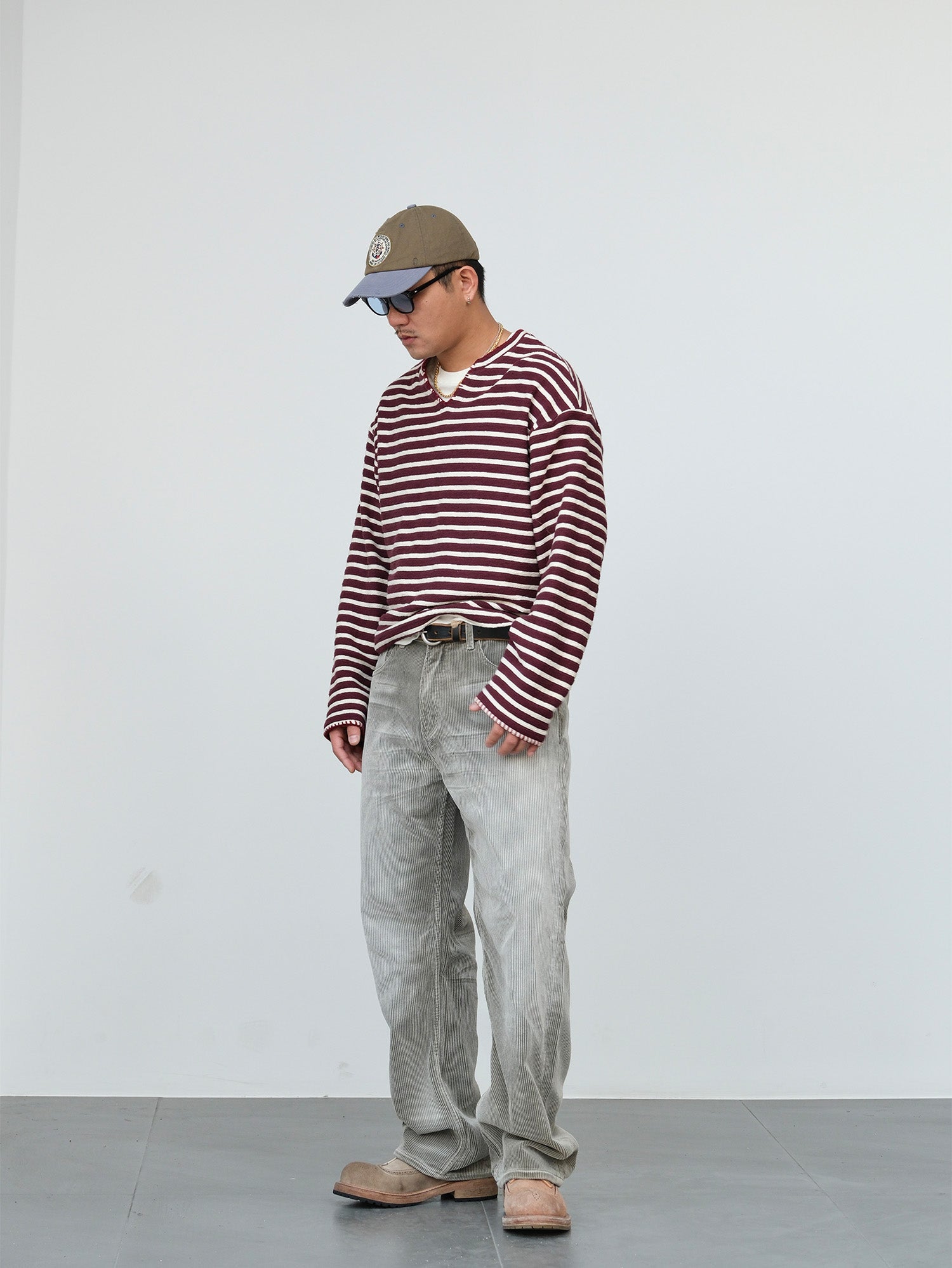 NEIGBORL Washed Corduroy Pants-Pants-S-Light Gray-Free Shipping Leatheretro