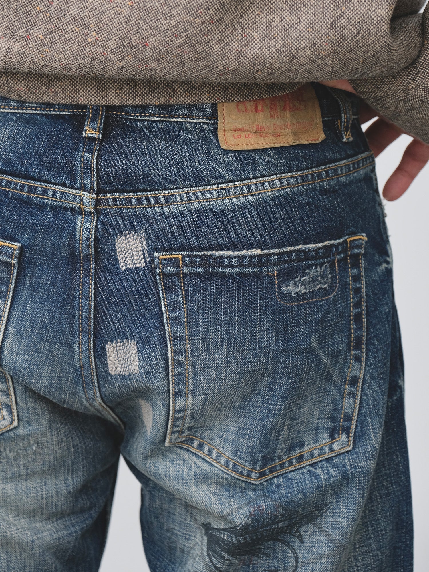 NEIGBORL Distressed Washed Patch Jeans-Pants-XXS (29)-Free Shipping Leatheretro