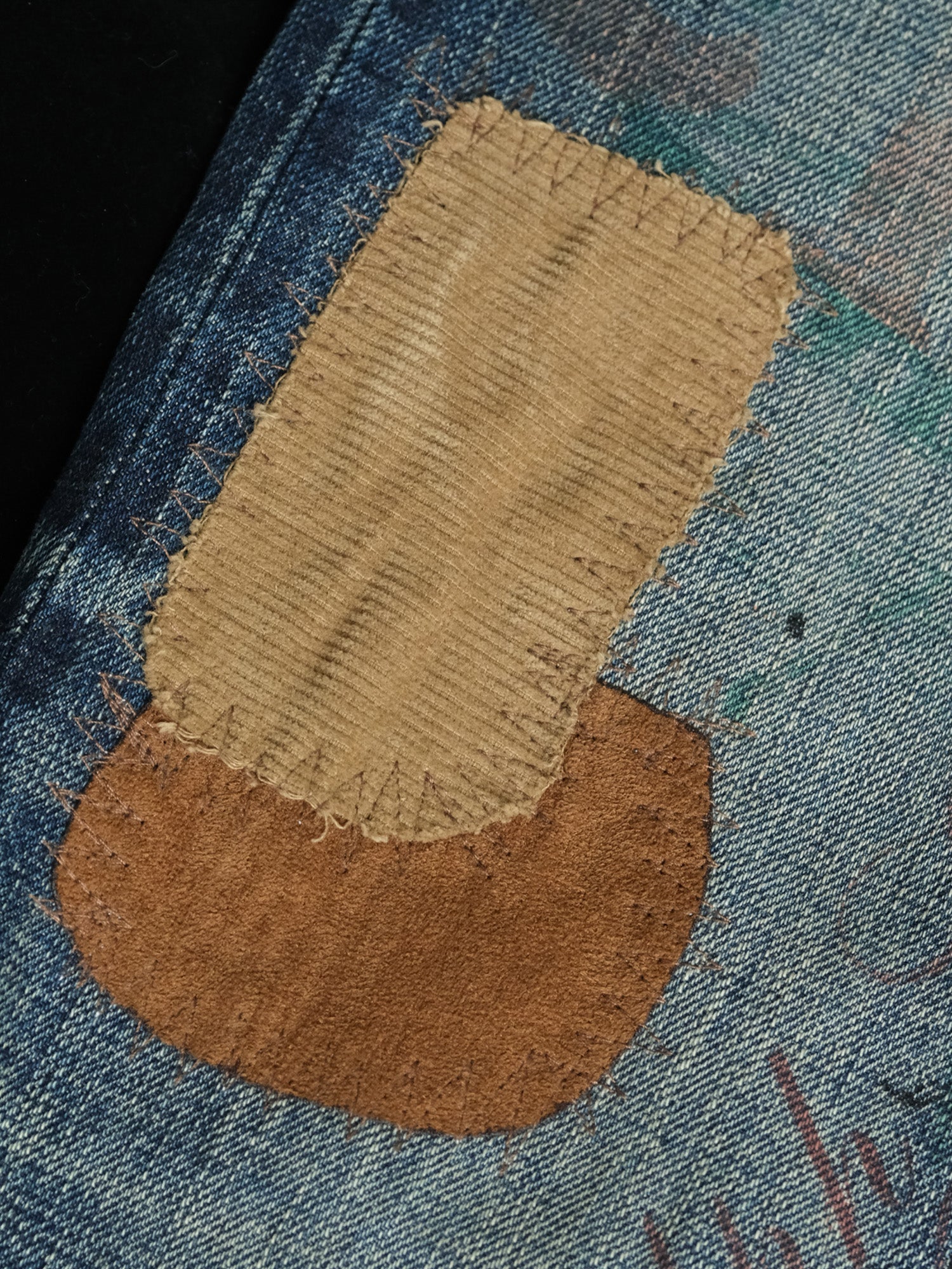 NEIGBORL Distressed Washed Patch Jeans-Pants-XXS (29)-Free Shipping Leatheretro