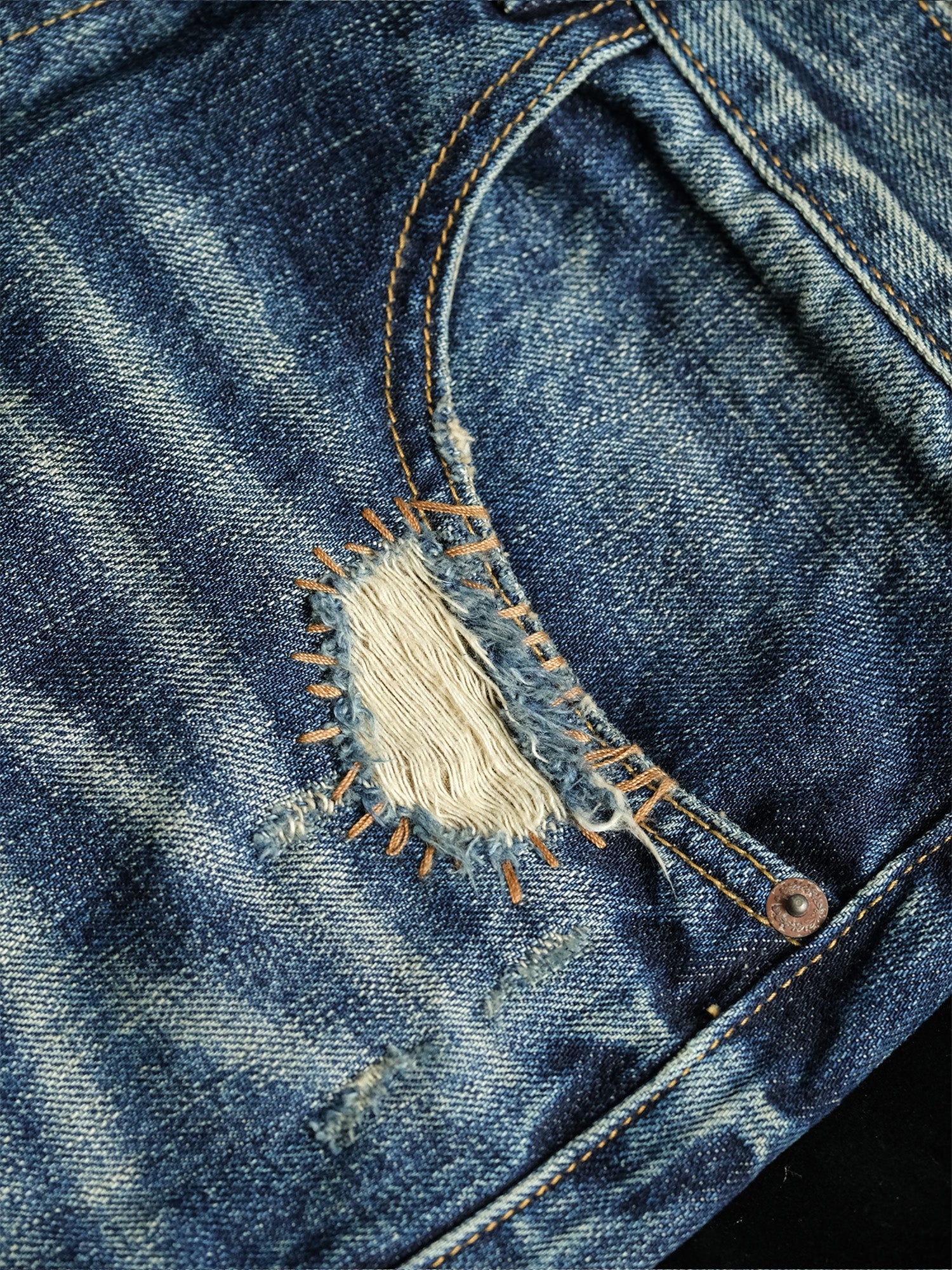 NEIGBORL Distressed Washed Patch Jeans-Pants-XXS (29)-Free Shipping Leatheretro