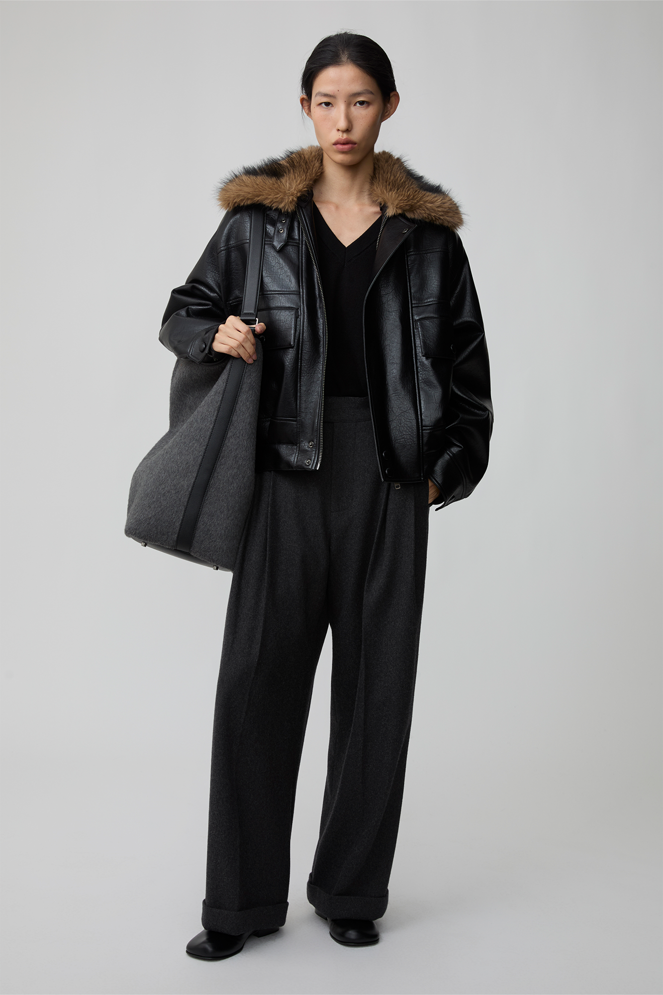 OPICLPOTH Wool-Blend Pleated Barrel Trousers-Pants-XS-Free Shipping Leatheretro