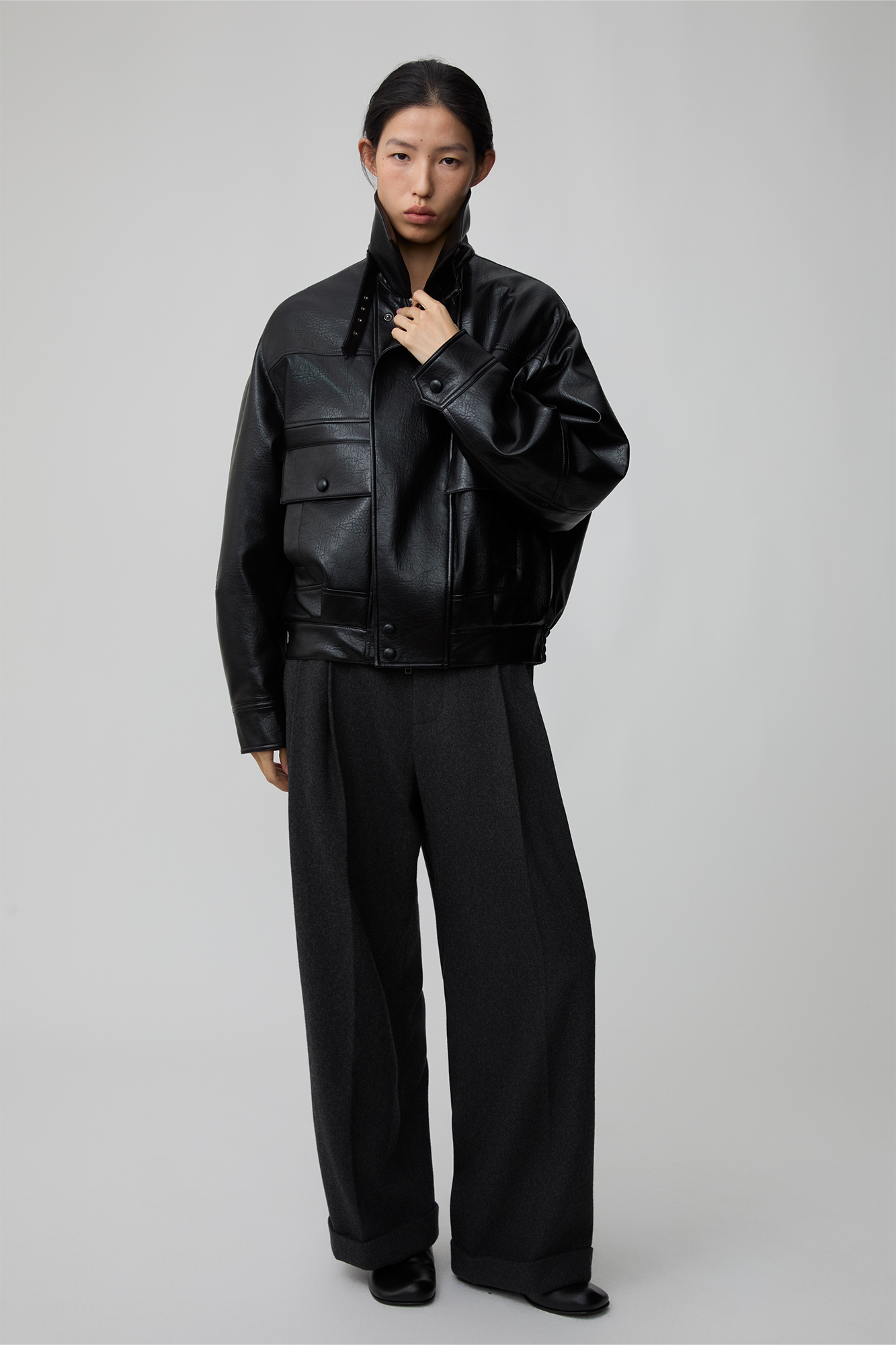OPICLPOTH Wool-Blend Pleated Barrel Trousers-Pants-XS-Free Shipping Leatheretro
