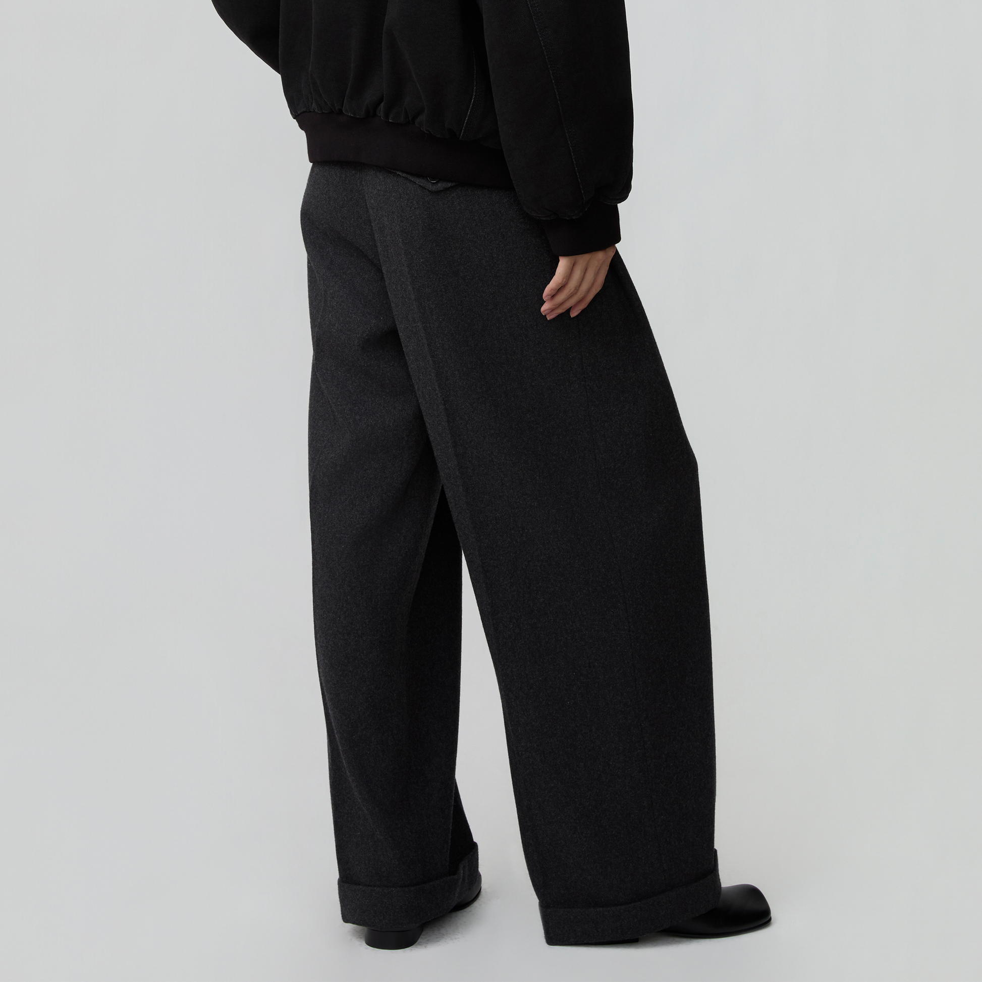 OPICLPOTH Wool-Blend Pleated Barrel Trousers-Pants-XS-Free Shipping Leatheretro
