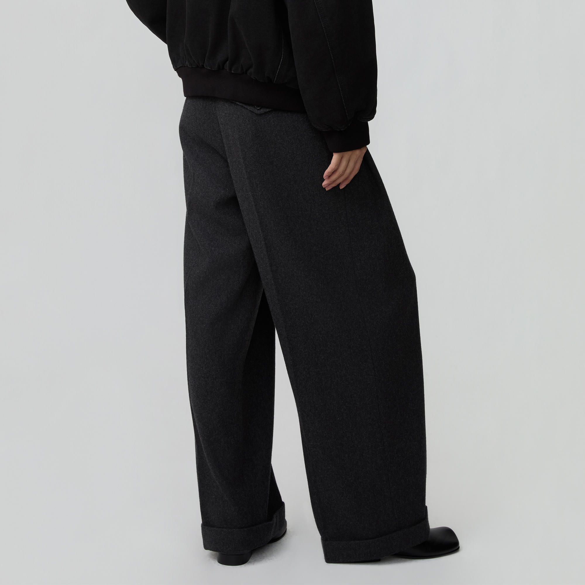 OPICLPOTH Wool-Blend Pleated Barrel Trousers-Pants-XS-Free Shipping Leatheretro