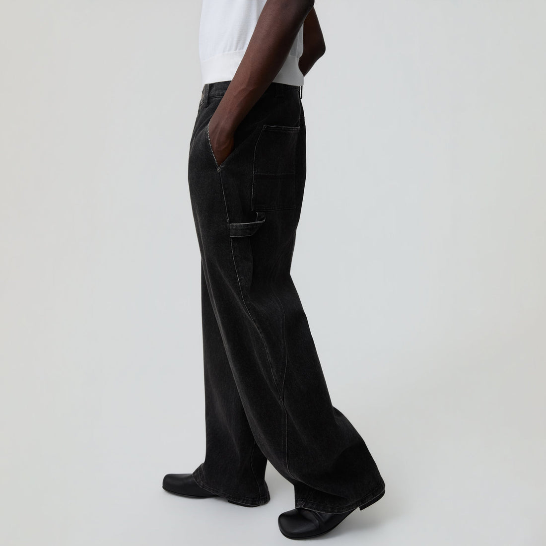 OPICLOTH Classic Washed Panel Straight-Leg Jeans-Jeans-XS-Free Shipping Leatheretro