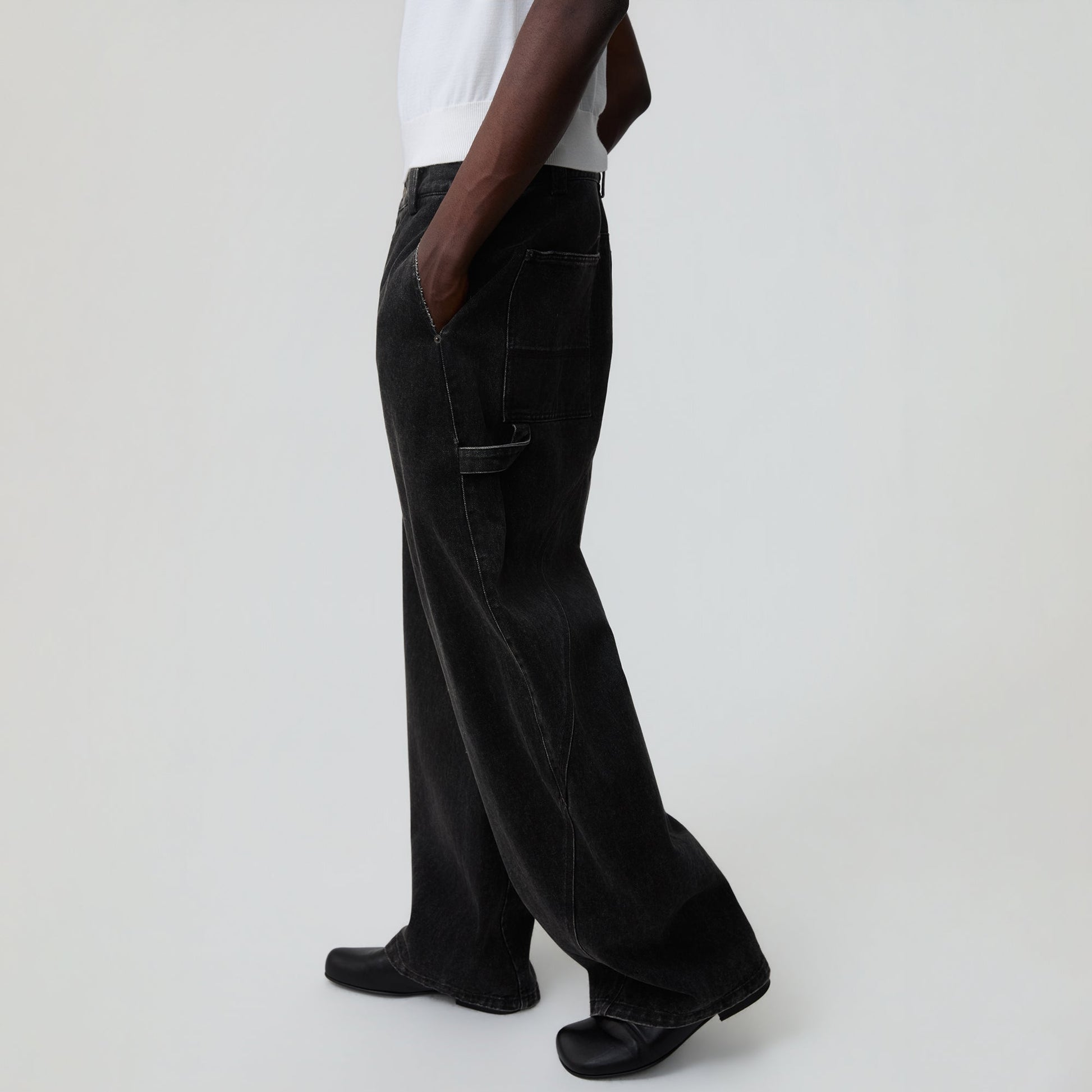 OPICLOTH Classic Washed Panel Straight-Leg Jeans-Jeans-XS-Free Shipping Leatheretro