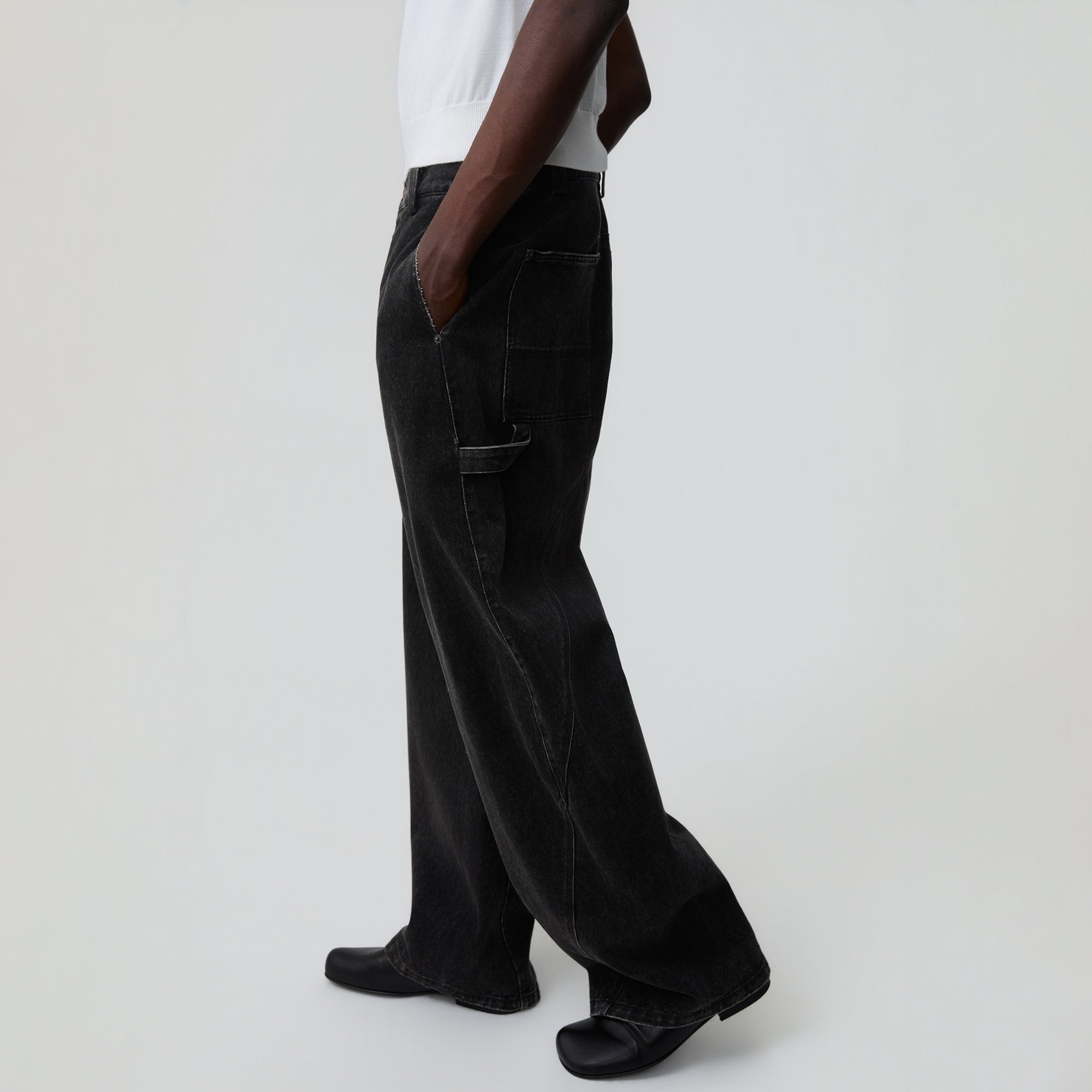 OPICLOTH Classic Washed Panel Straight-Leg Jeans-Jeans-XS-Free Shipping Leatheretro