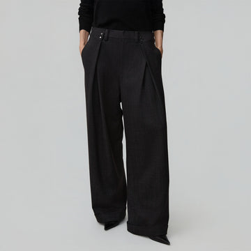OPICLOTH Double-Pleated Mini-Check Trousers