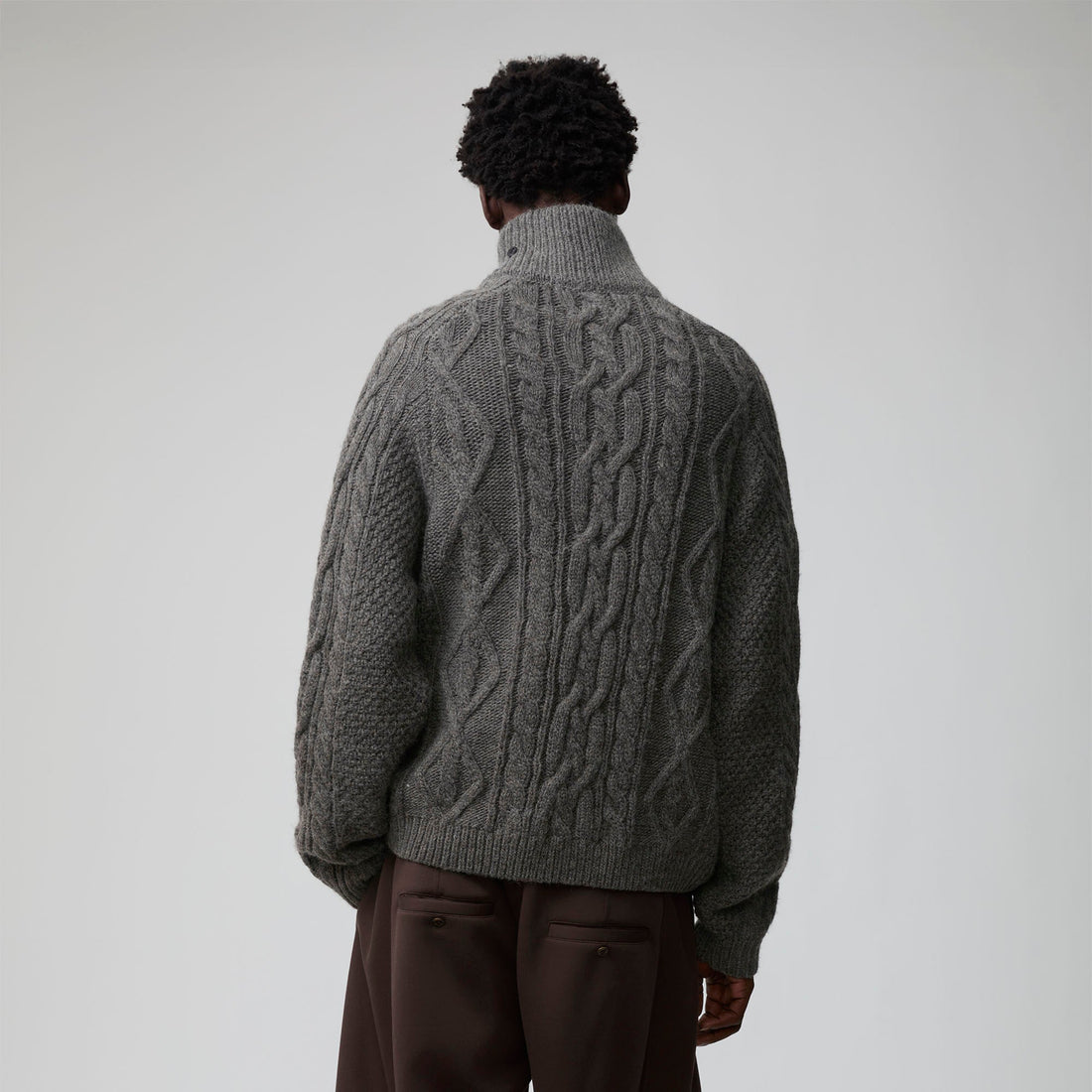 OPICLOTH Cable-Knit Wool-Blend Cardigan