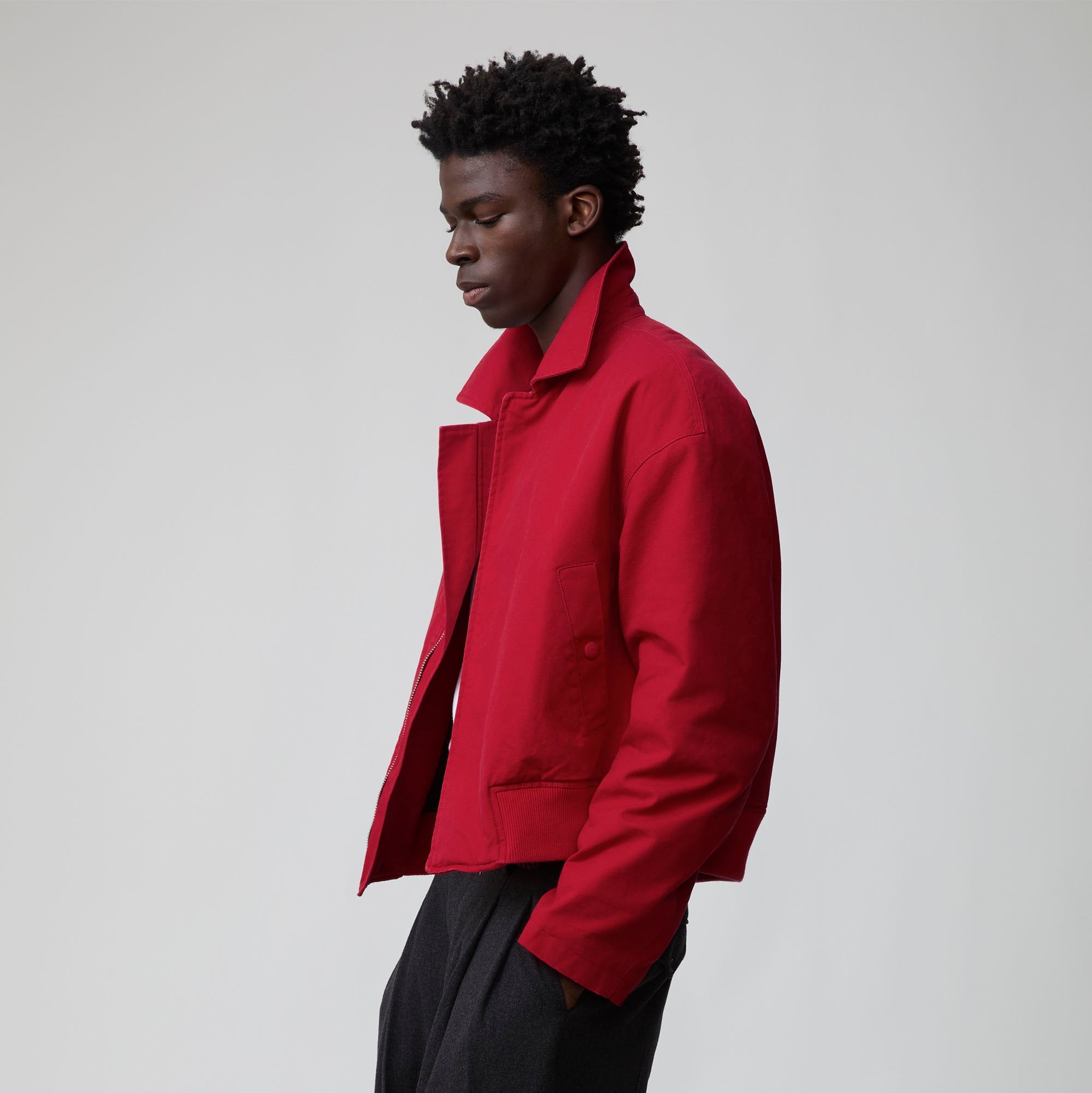 OPICLOTH Washed Quilted Cotton Collar Jacket