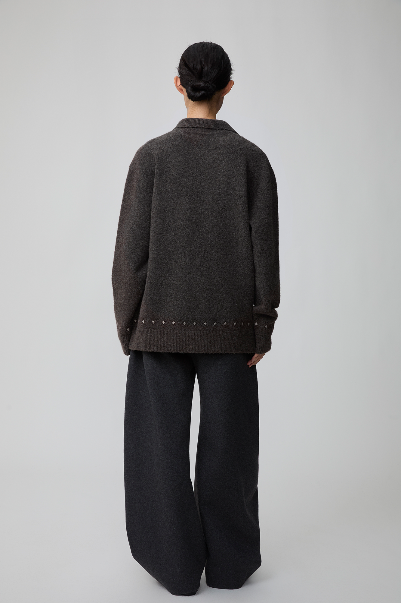 OPICLOTH Essential Wool-Blend Barrel Pants-Pants-XS-Dark Gray-Free Shipping Leatheretro