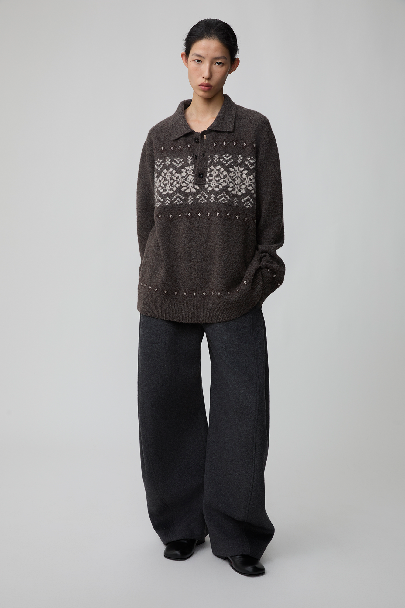 OPICLOTH Essential Wool-Blend Barrel Pants-Pants-XS-Dark Gray-Free Shipping Leatheretro