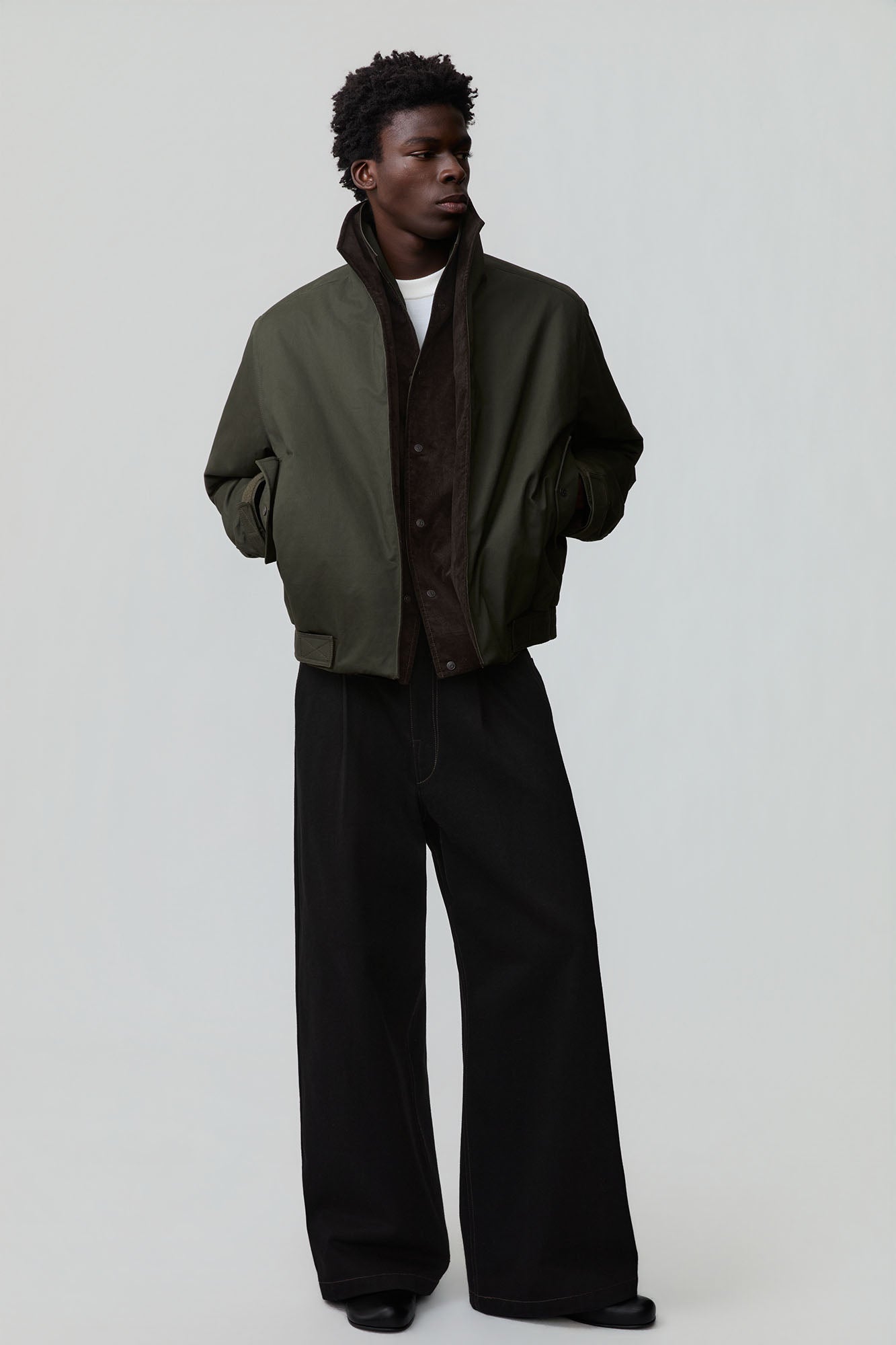 OPICLOTH Double-Collar Twill Cotton Jacket