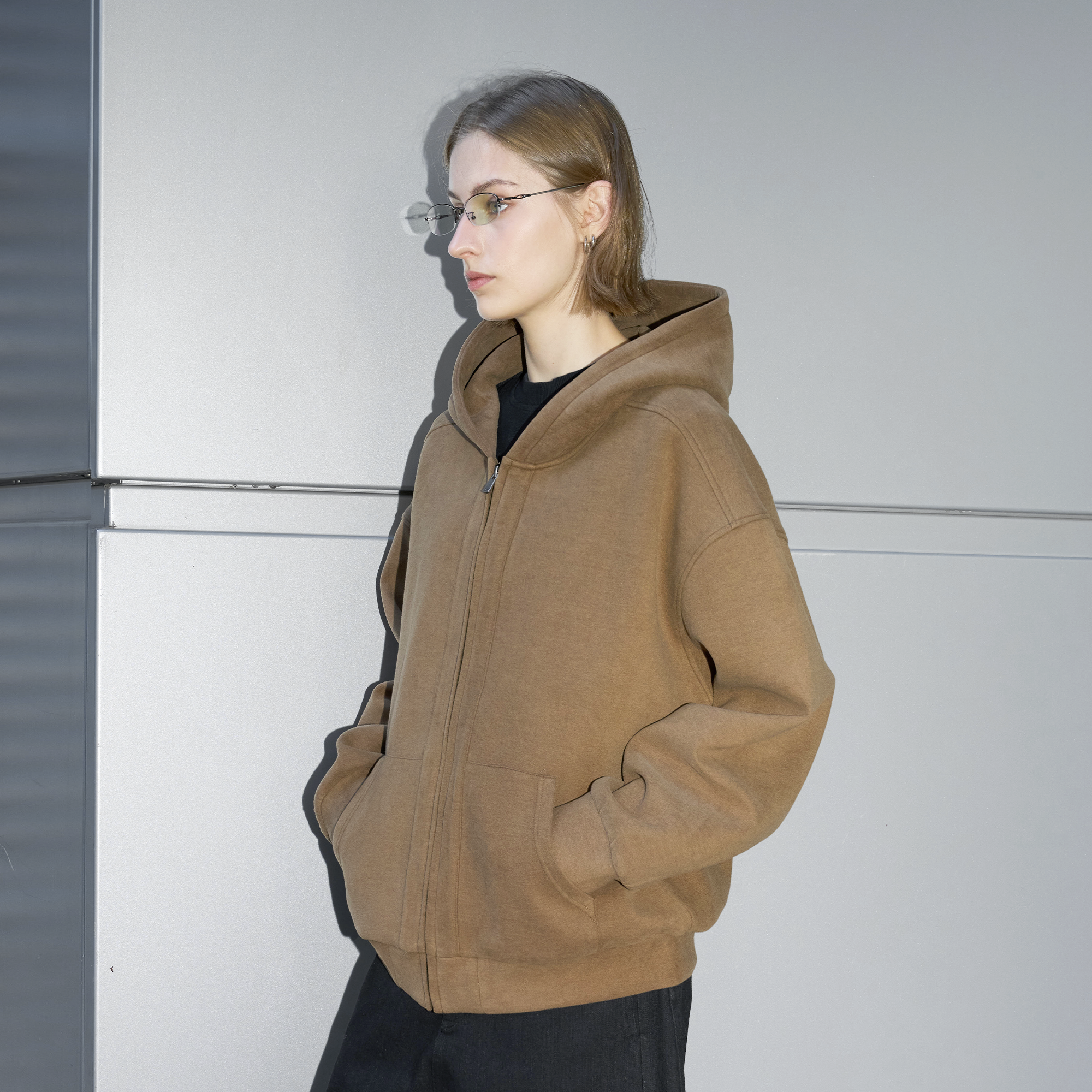 LABELROOM Washed Plush-Touch Hooded Jacket