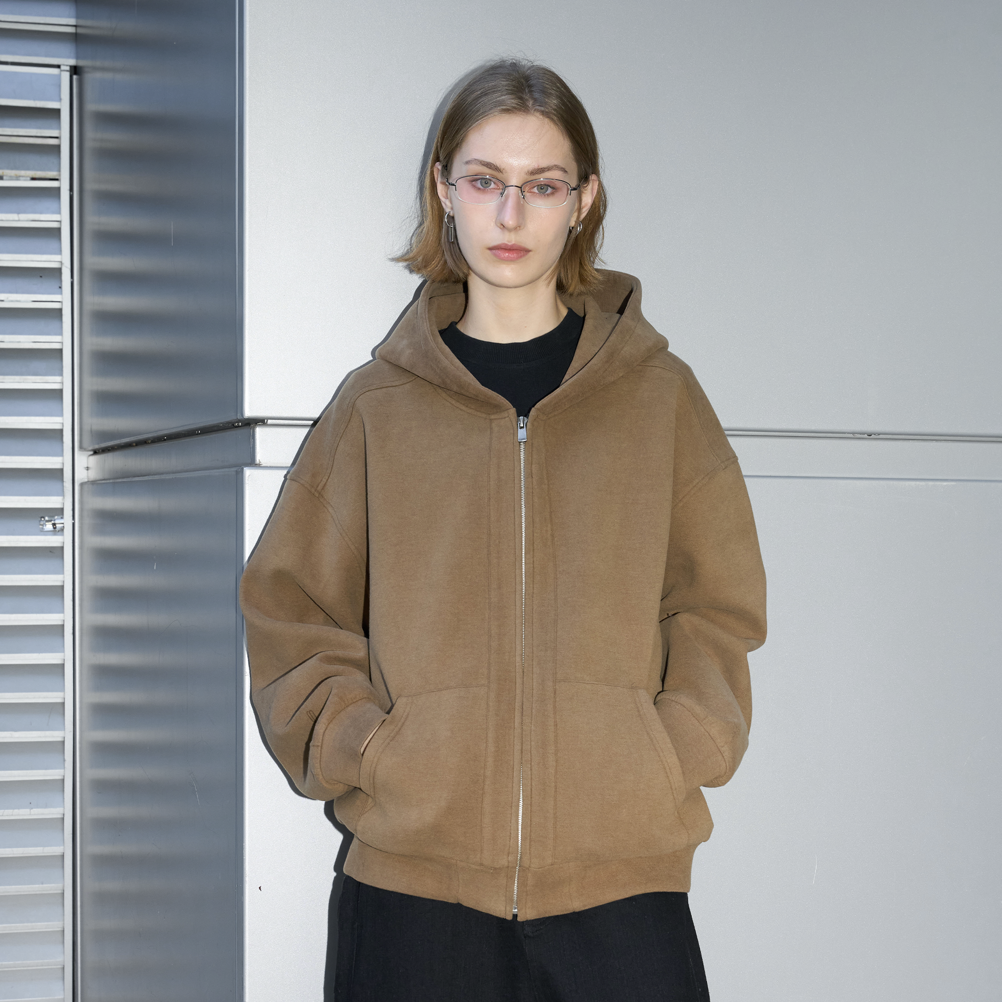 LABELROOM Washed Plush-Touch Hooded Jacket