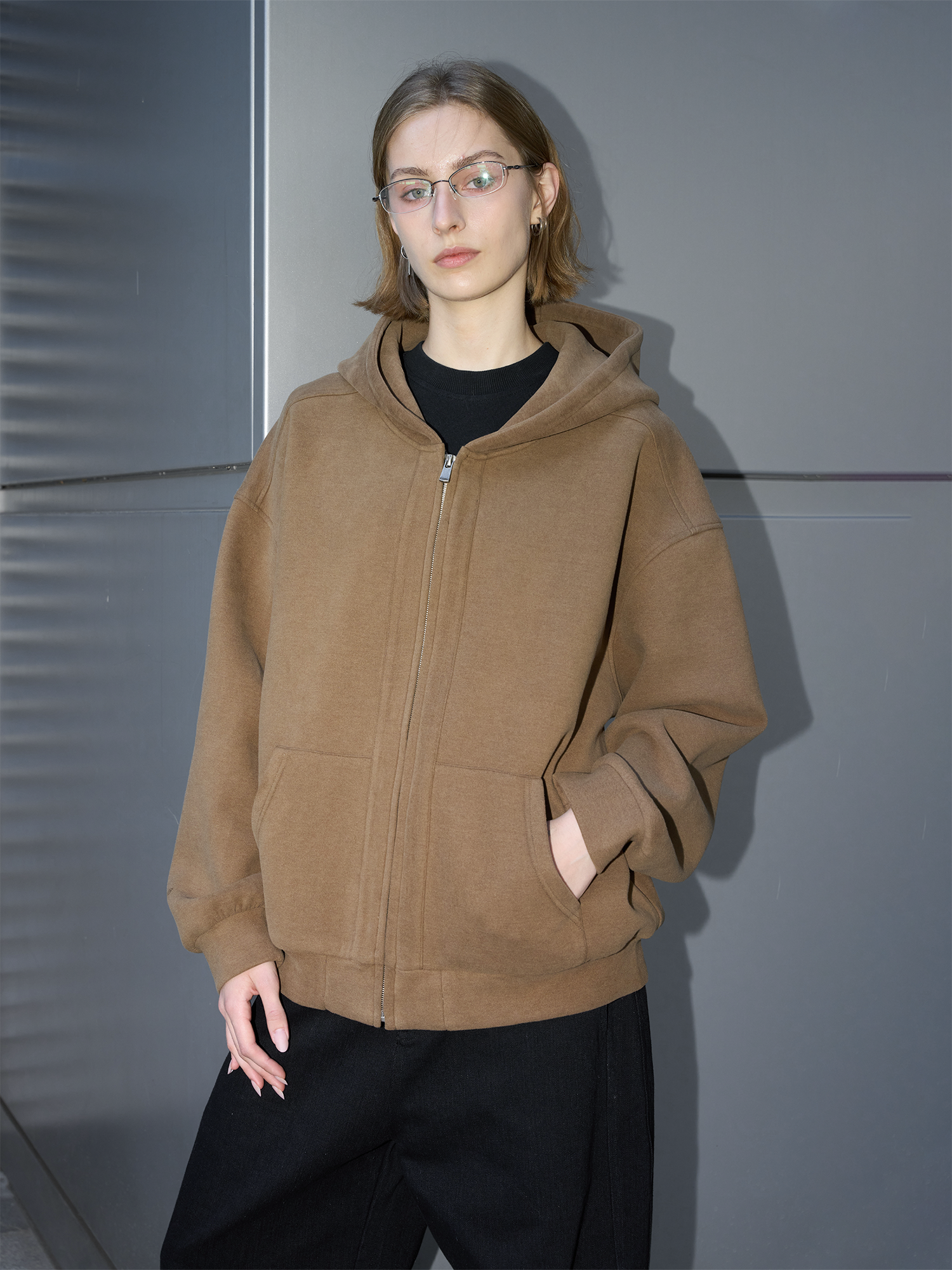 LABELROOM Washed Plush-Touch Hooded Jacket