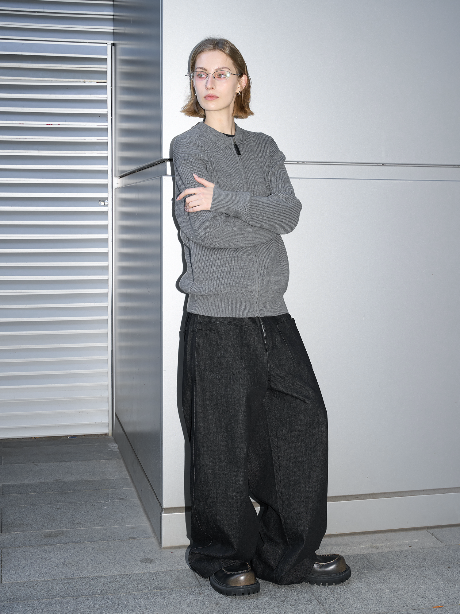 LABELROOM Washed Wide-Leg Raw Denim Pants