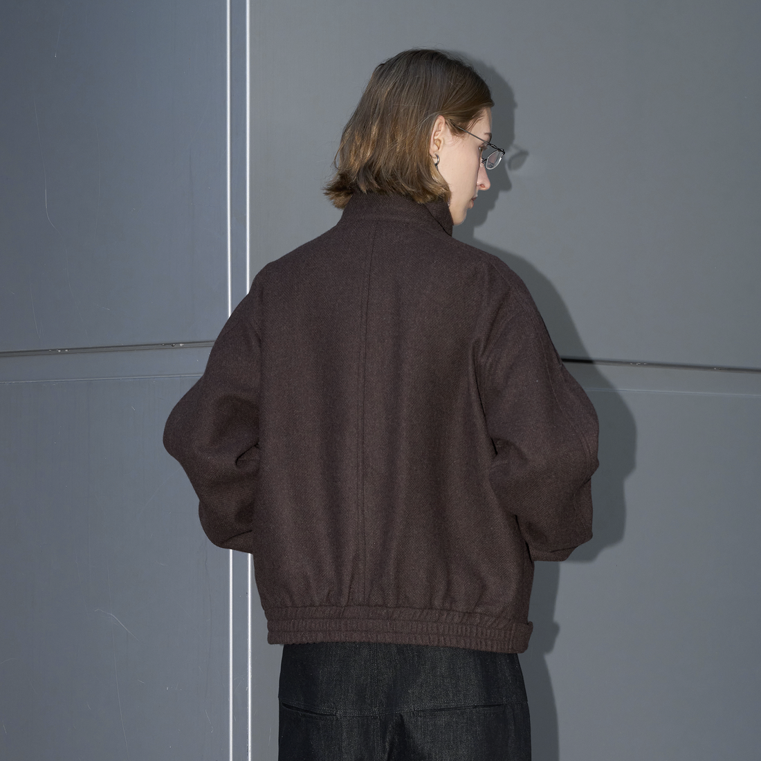 LABELROOM Modern Faux-Fur Collar Wool Jacket Brown