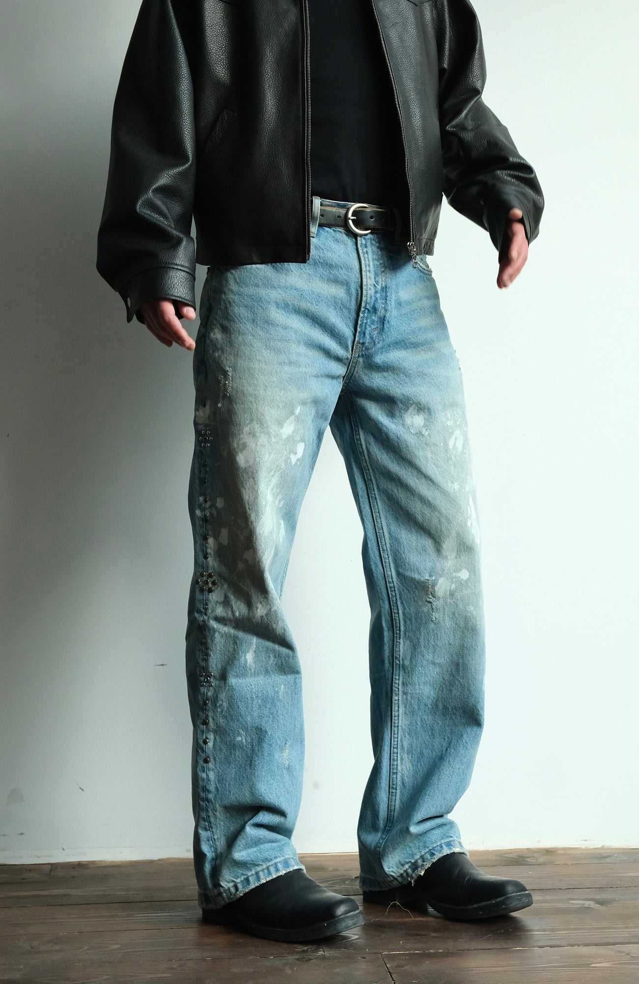 NEIGBORL Paint Splatter Washed Denim Pants-Pants-XS(29) (Preorder)-Free Shipping Leatheretro