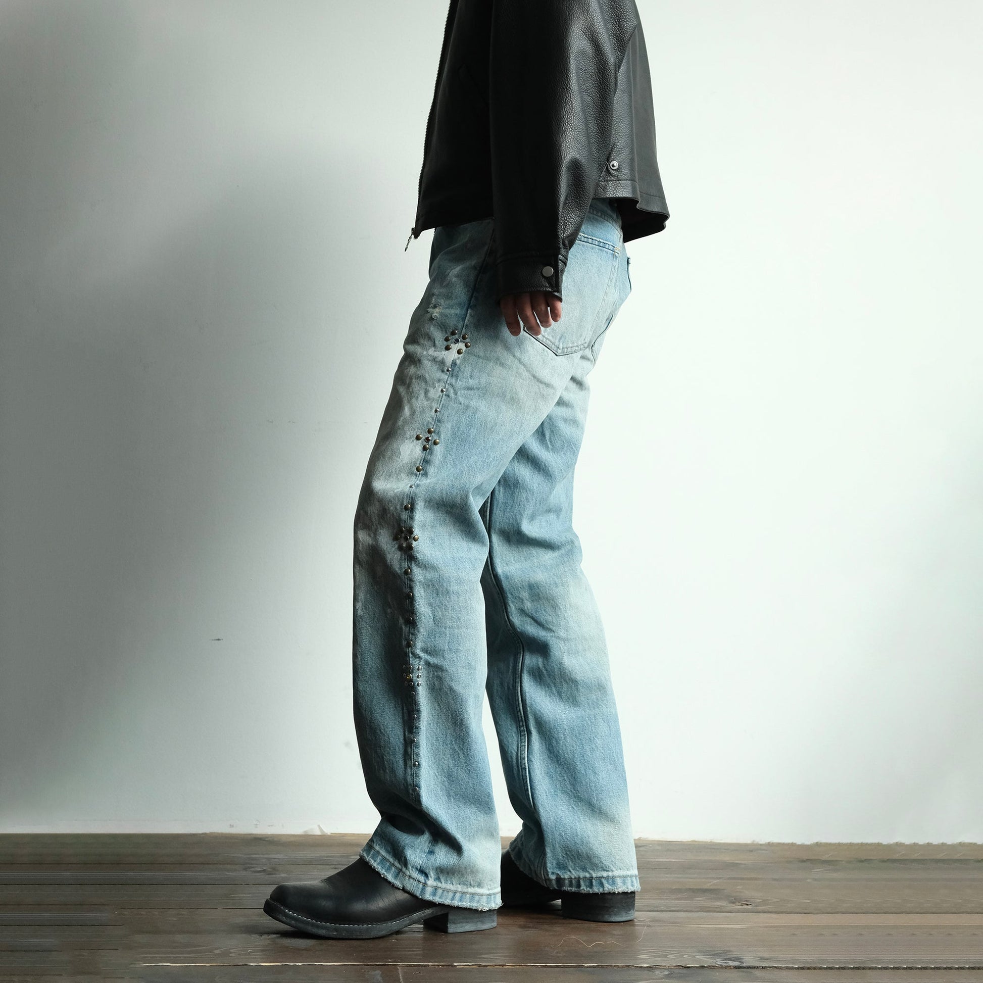 NEIGBORL Paint Splatter Washed Denim Pants-Pants-XS(29) (Preorder)-Free Shipping Leatheretro