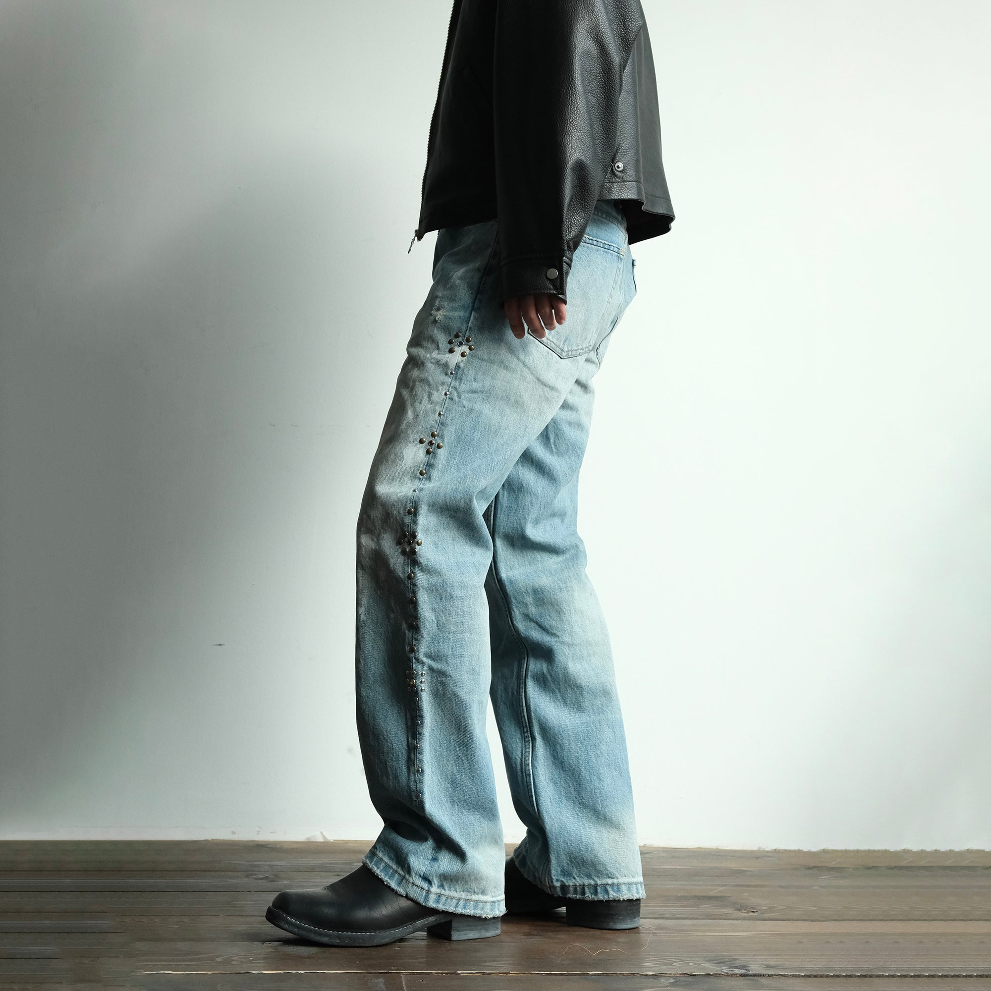 NEIGBORL Paint Splatter Washed Denim Pants-Pants-XS(29) (Preorder)-Free Shipping Leatheretro
